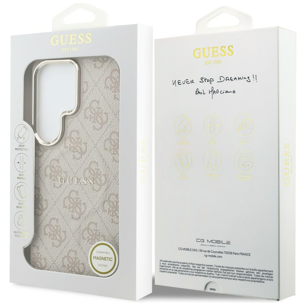 Guess GUHMS26LP4MSEGCP 4G Embossed Ring MagSafe for Samsung Galaxy S26 Ultra Pink