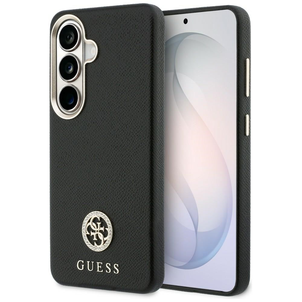 Guess GUHMS26SPGCRMDEK Case Rhinestone Round Logo MagSafe for Samsung Galaxy S26 Black