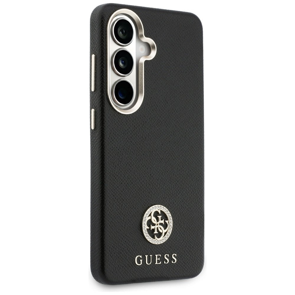 Guess GUHMS26SPGCRMDEK Case Rhinestone Round Logo MagSafe for Samsung Galaxy S26 Black