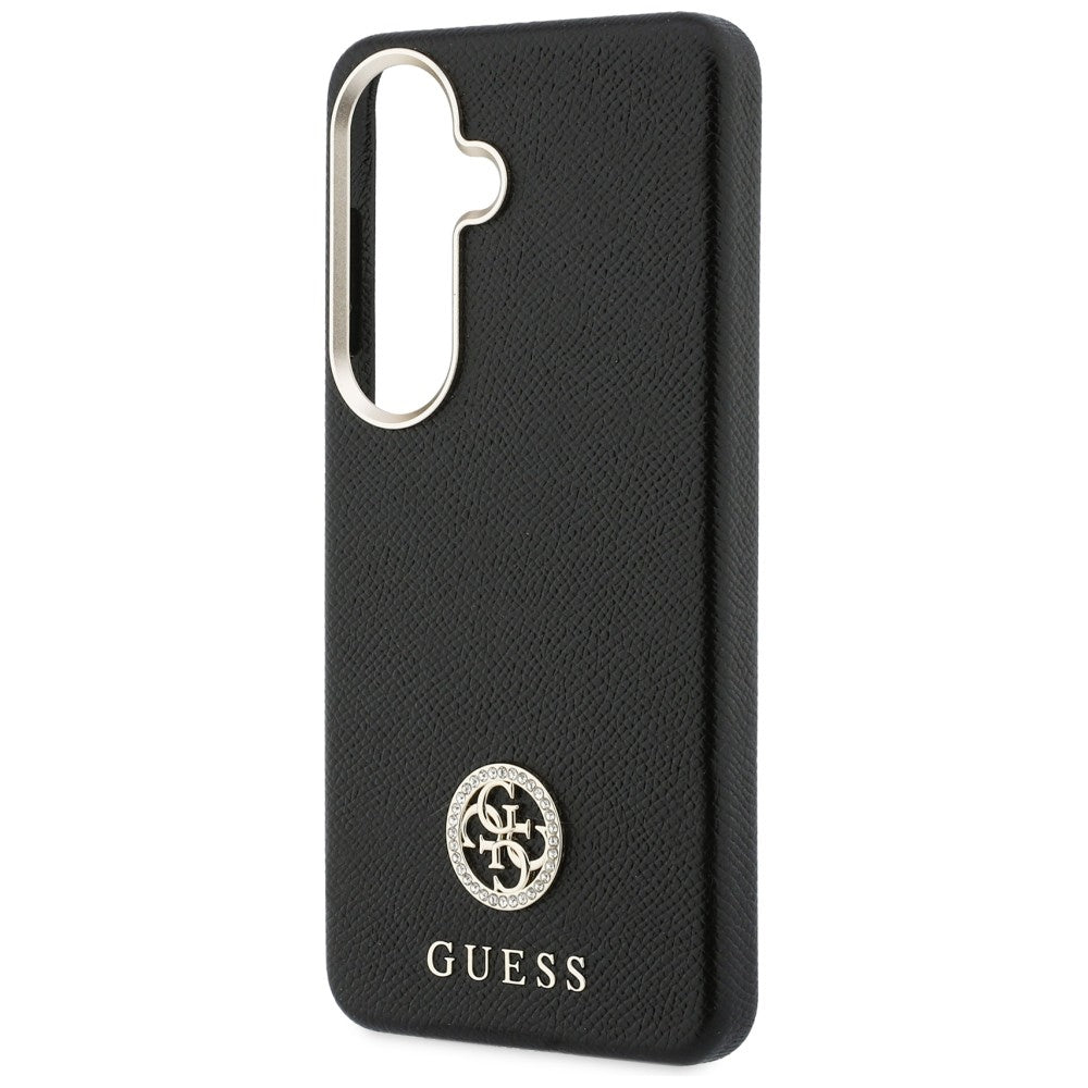Guess GUHMS26SPGCRMDEK Case Rhinestone Round Logo MagSafe for Samsung Galaxy S26 Black