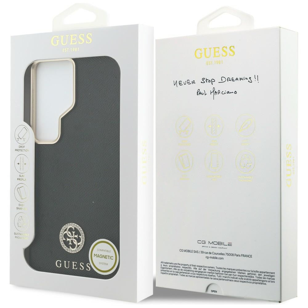 Guess GUHMS26LPGCRMDEK Case Rhinestone Round Logo MagSafe for Samsung Galaxy S26 Ultra Black
