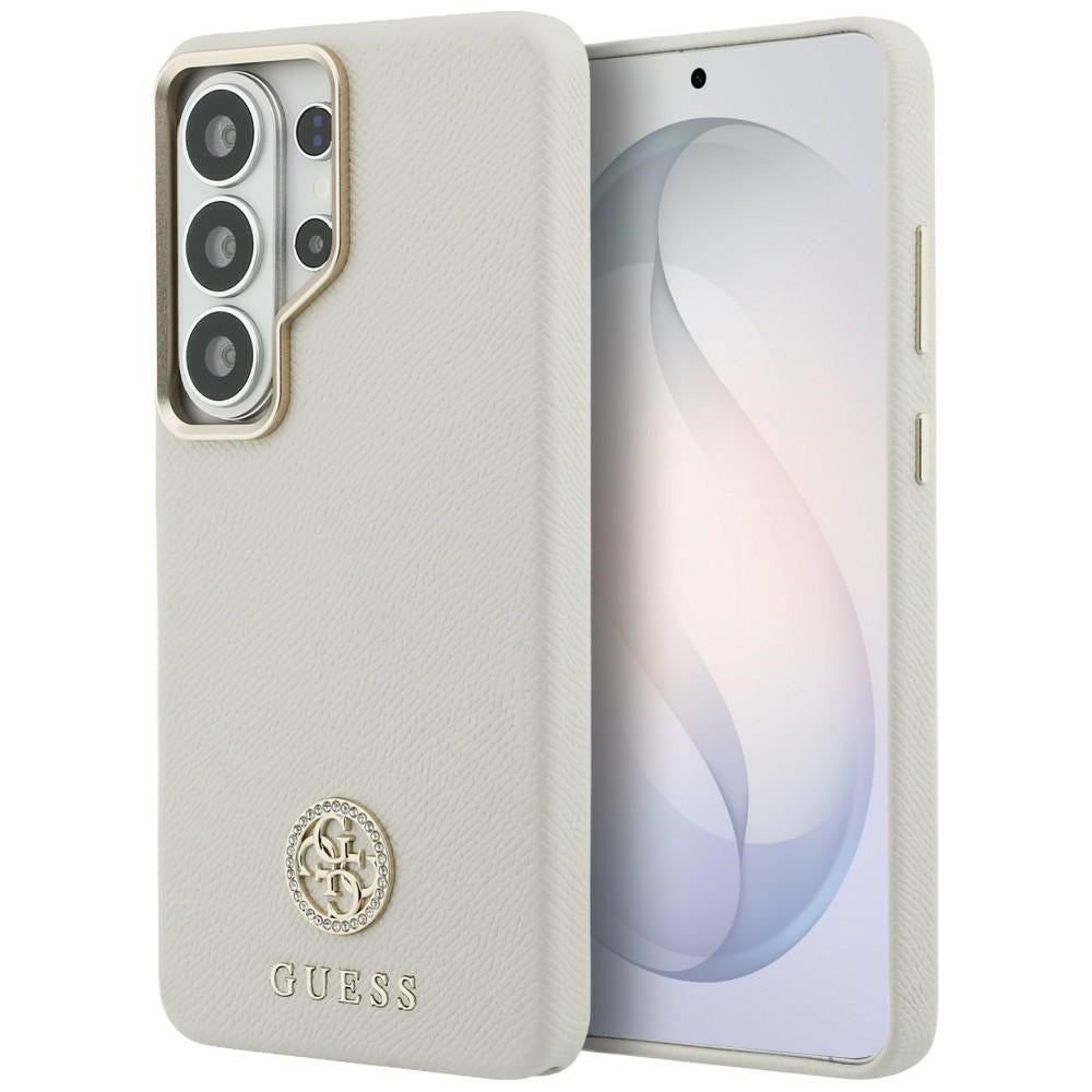 Guess GUHMS26LPGCRMDEE Rhinestone Round Logo MagSafe for Samsung Galaxy S26 Ultra beige