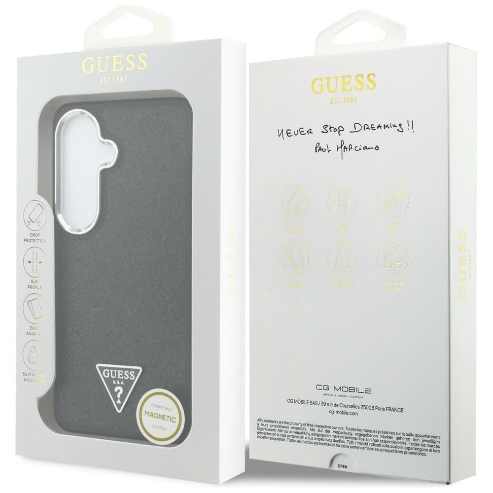 Guess GUHMS26SPFGTSCMK Fixed Glitter Triangle MagSafe for Samsung Galaxy S26 black