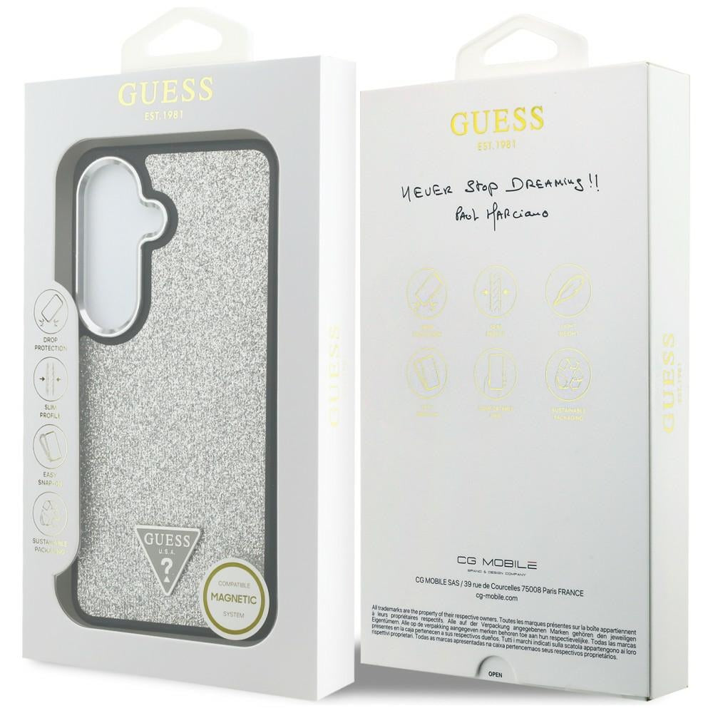 Guess GUHMS26SPFGTSCMS Fixed Glitter Triangle MagSafe for Samsung Galaxy S26 silver