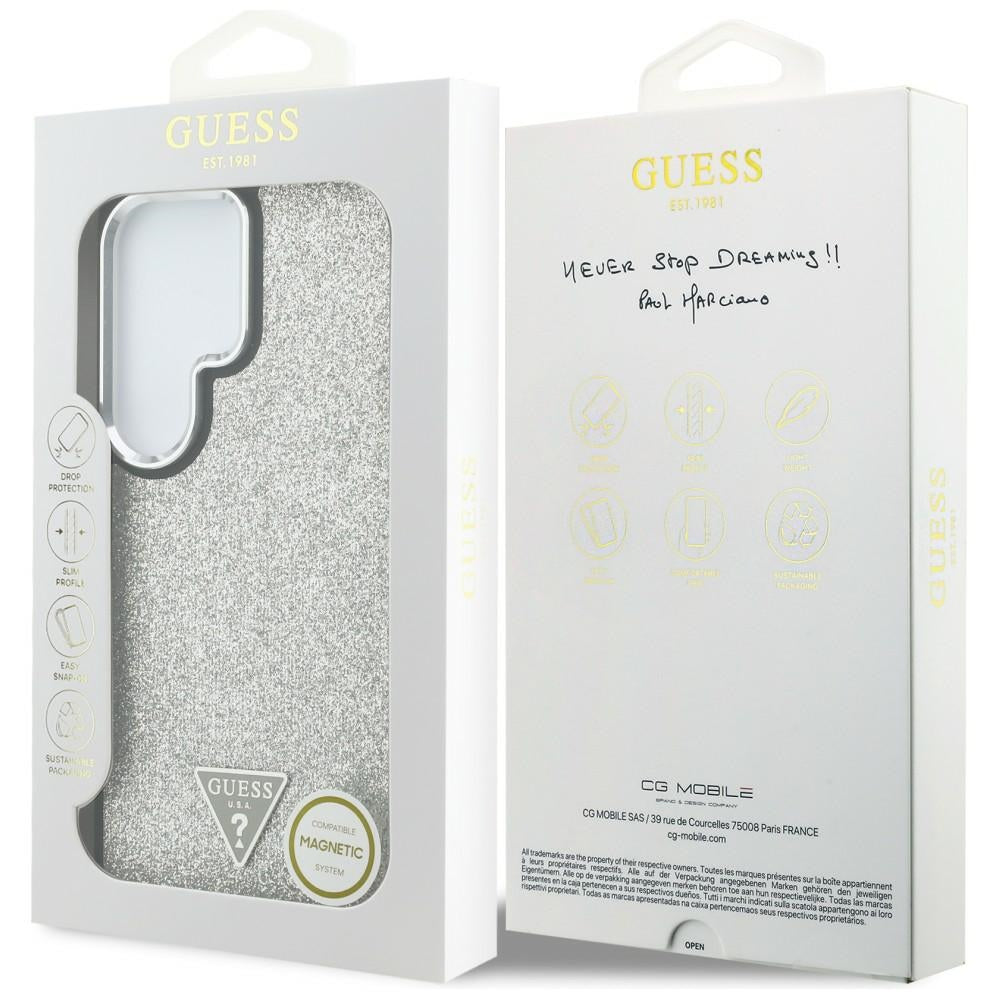 Guess GUHMS26LPFGTSCMS Fixed Glitter Triangle MagSafe for Samsung Galaxy S26 Ultra silver