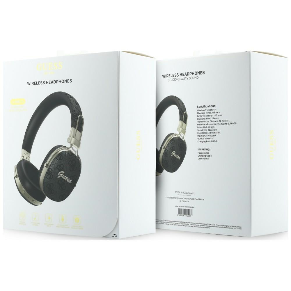 Guess Headphones Guess Bluetooth ENC Metal 4G Script Logo black