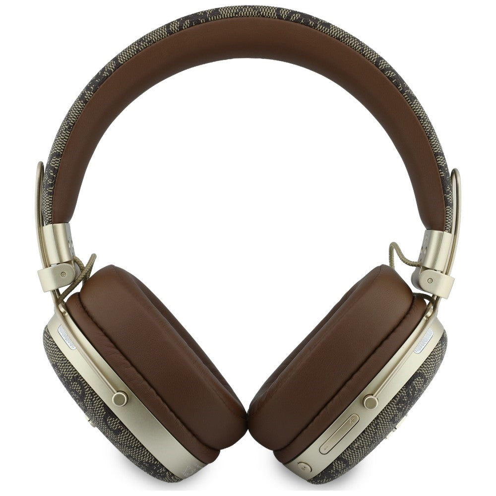 Guess Headphones Guess Bluetooth ENC Metal 4G Script Logo brown