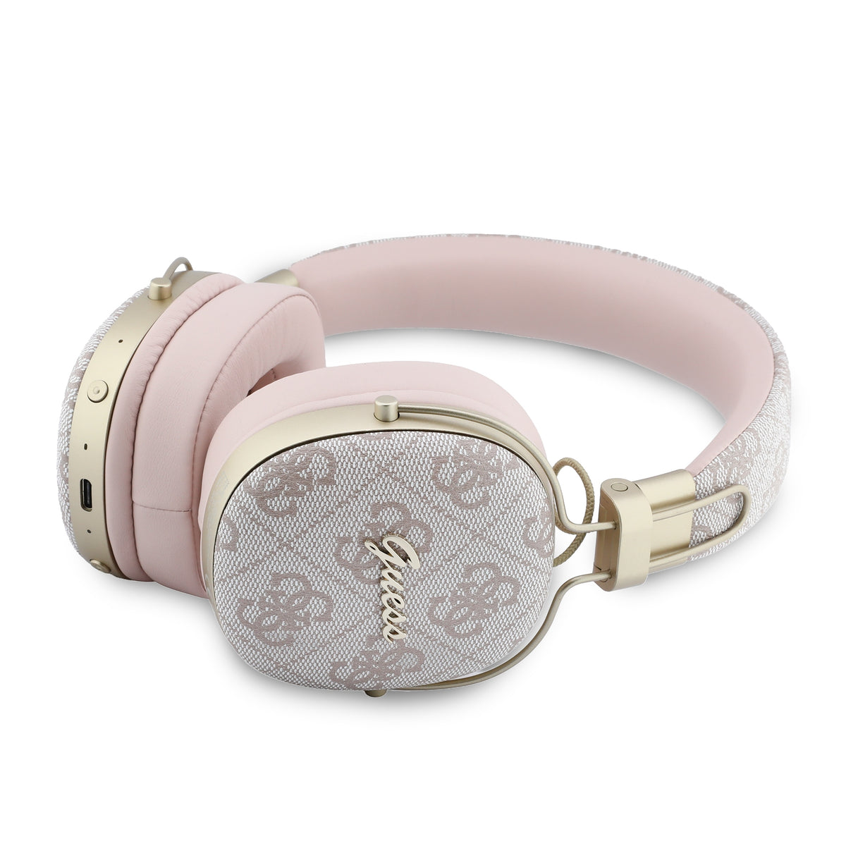 Guess Headphones Guess Bluetooth ENC Metal 4G Script Logo pink