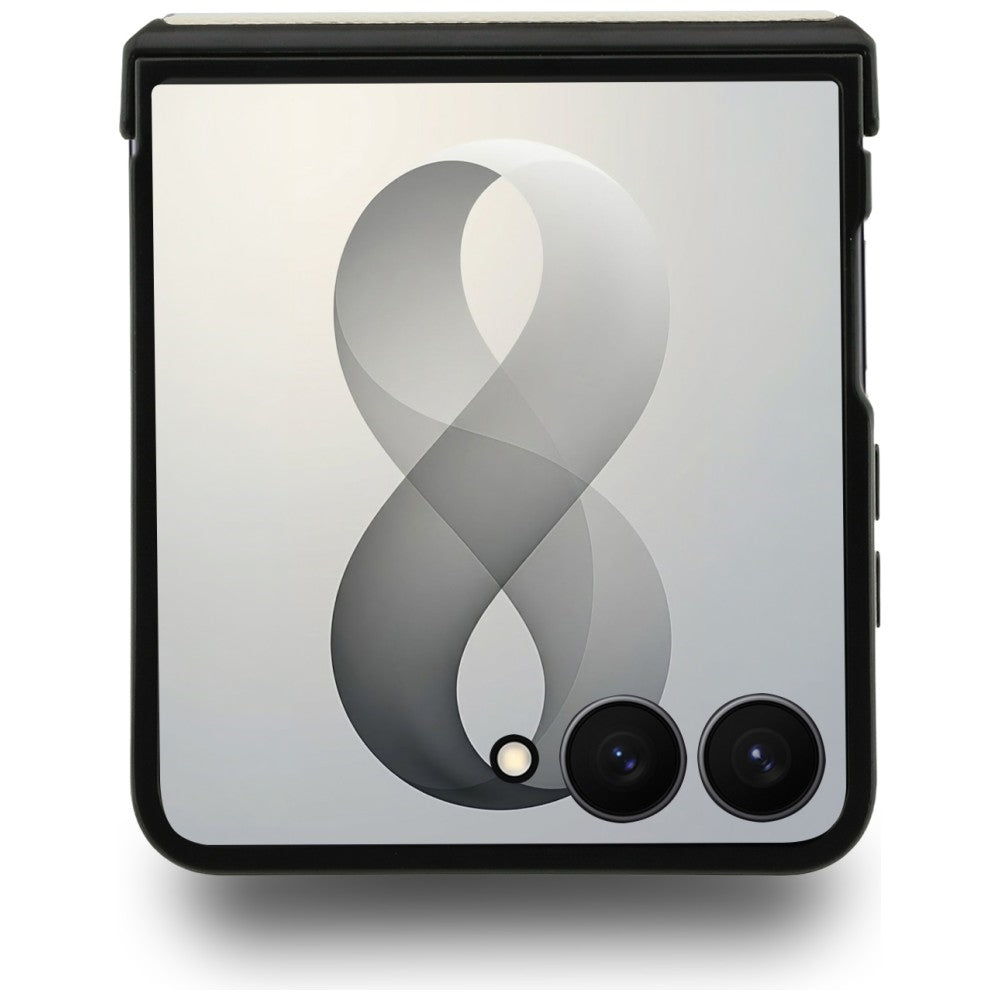 Guess Magnetic Ring Stand Grained Classic Logo MagSafe case for Samsung Galaxy Z Flip8 beige
