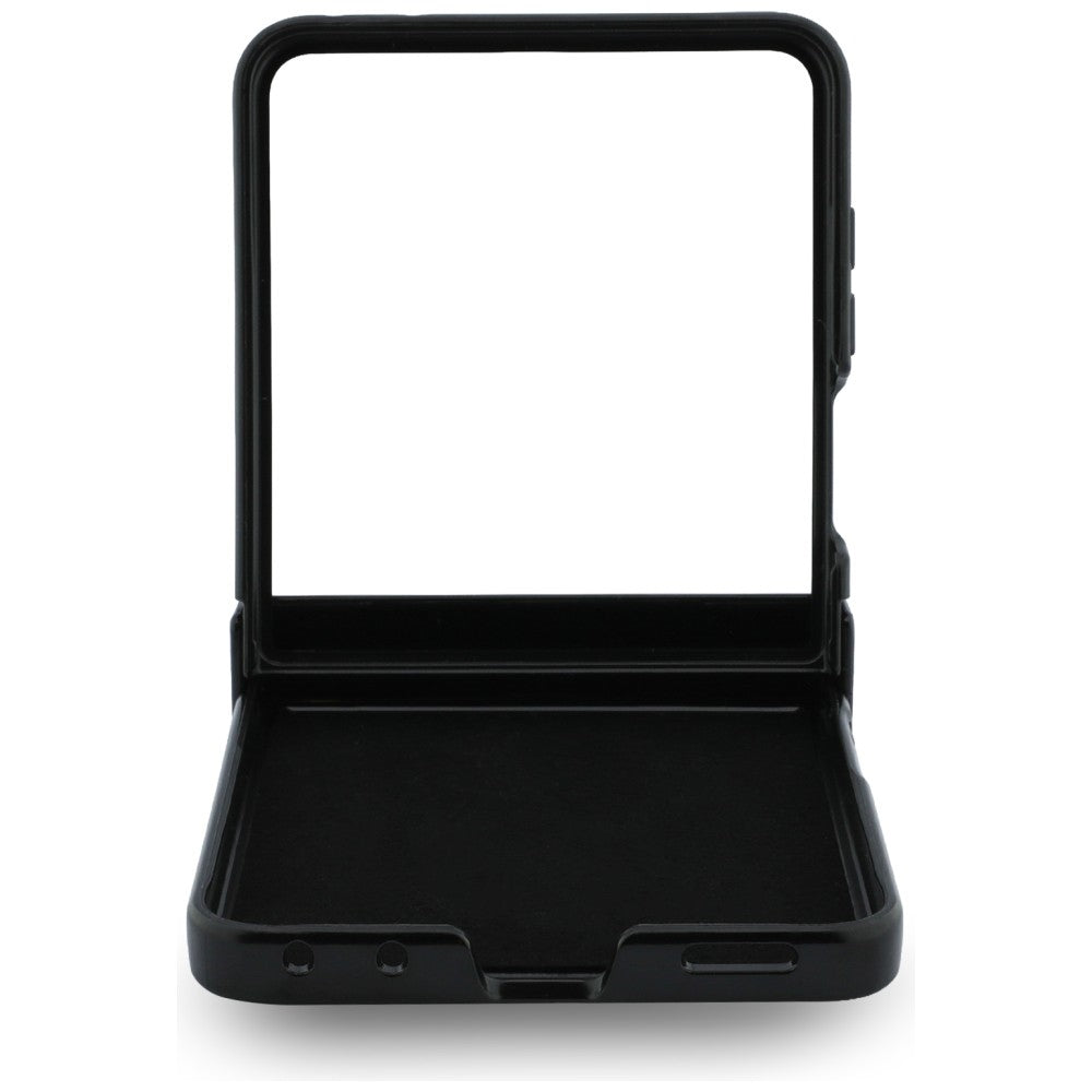 Guess Magnetic Ring Stand Grained Classic Logo MagSafe case for Samsung Galaxy Z Flip8 beige
