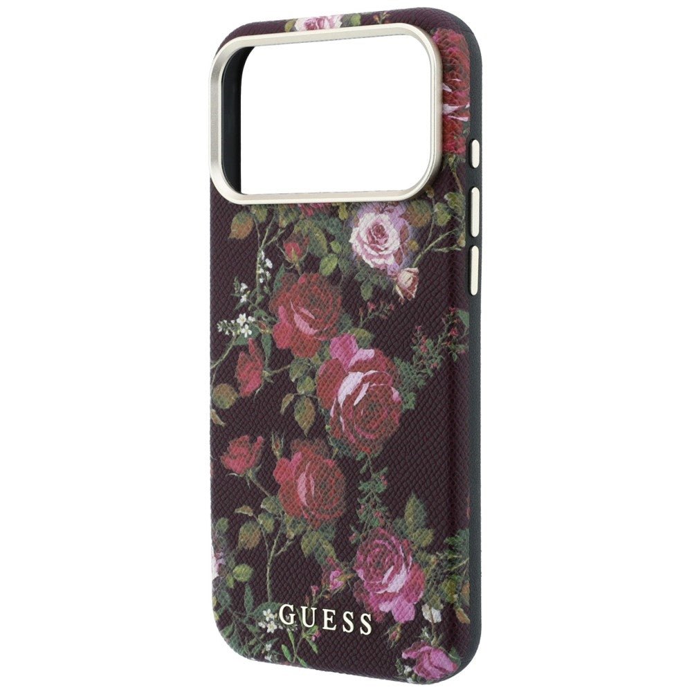 Guess GUHMP18L6PWGTBEU Blossom Roses Print MagSafe for iPhone 18 Pro / 17 Pro burgundy