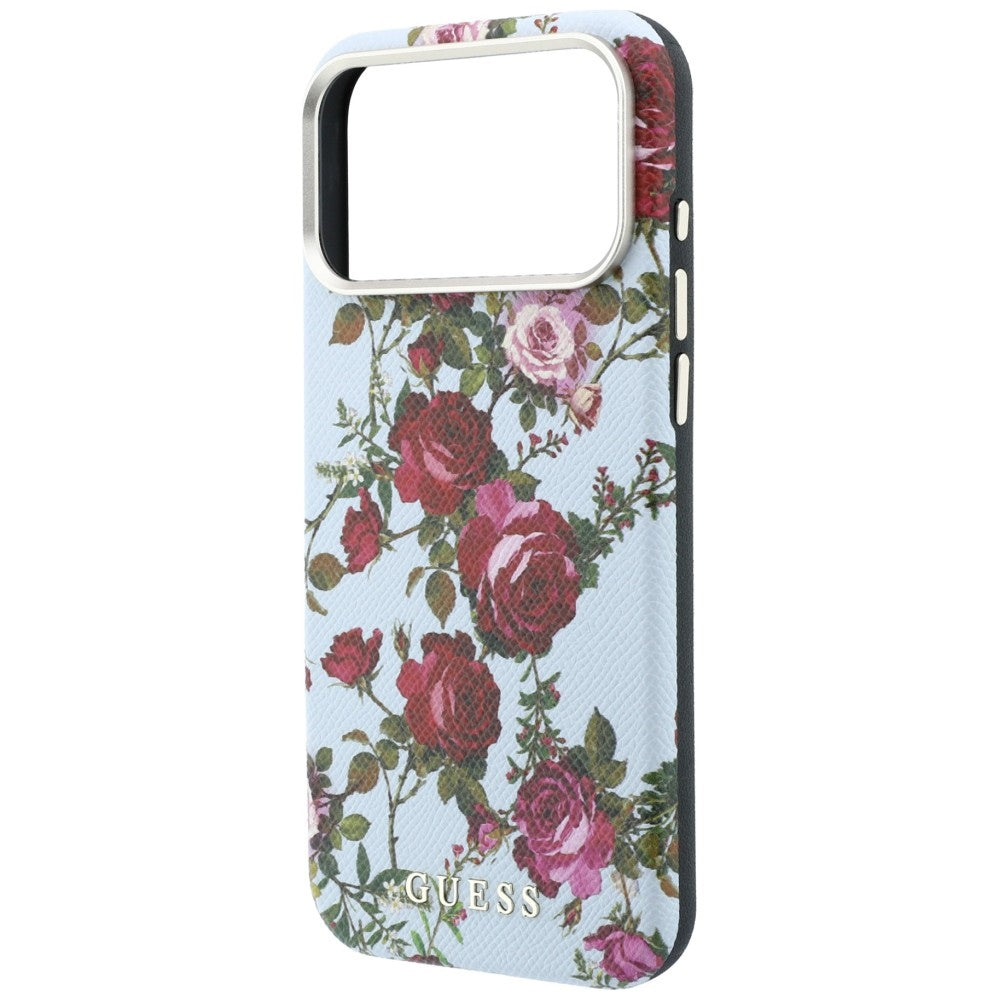 Guess GUHMP18L6PWGTBEB Blossom Roses Print MagSafe for iPhone 18 Pro / 17 Pro blue