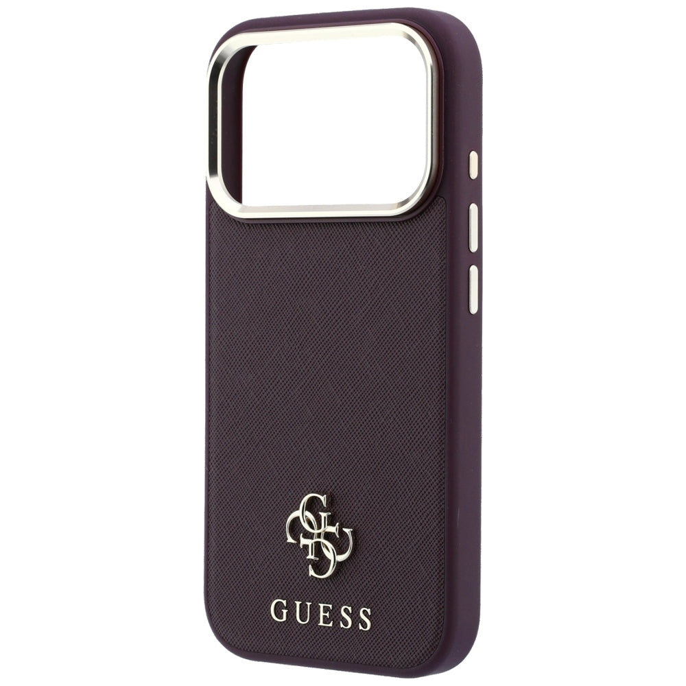 Guess GUHMP18X6PSA4DMU Saffiano Small 4G & Classic Logo MagSafe for iPhone 18 Pro Max / 17 Pro Max burgundy