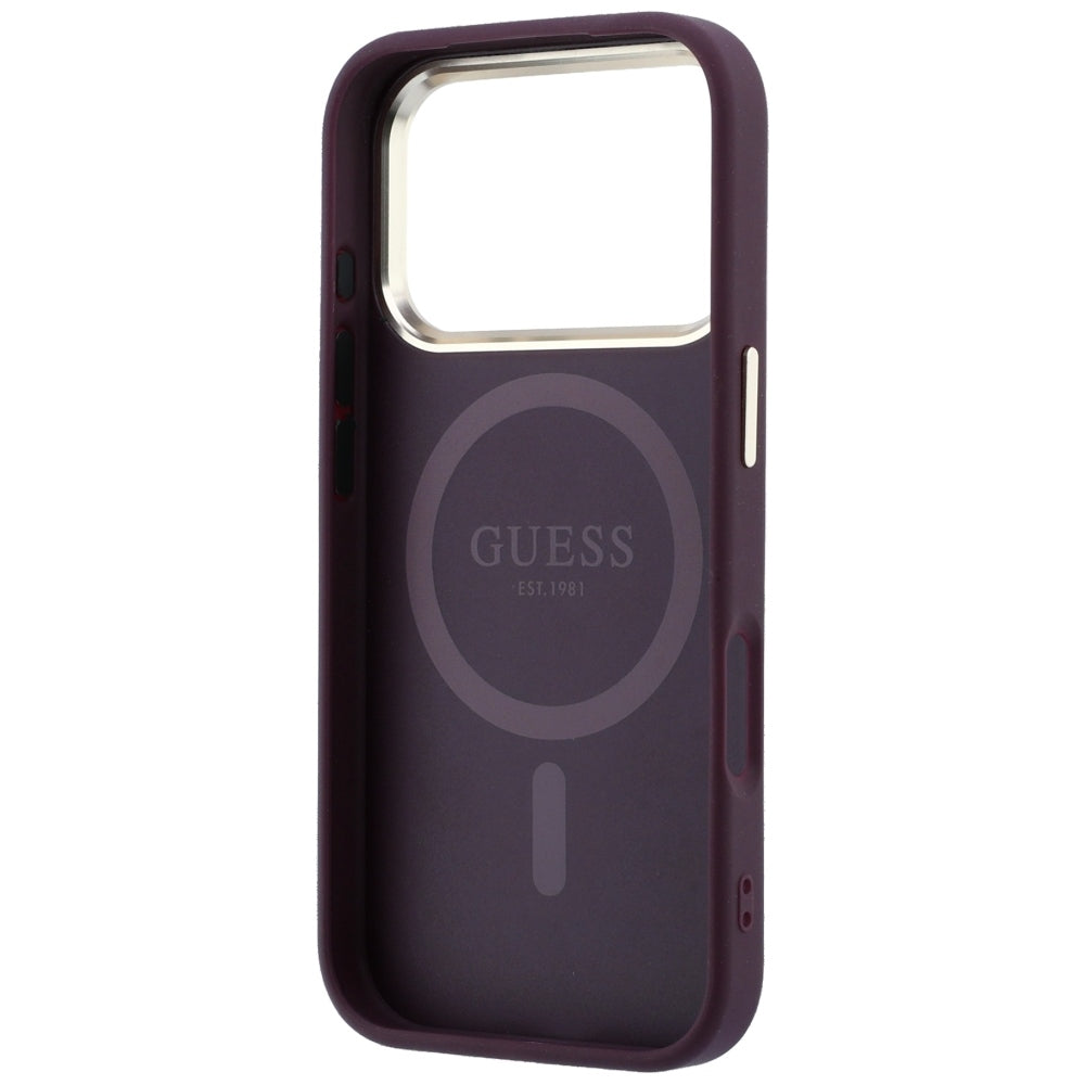 Guess GUHMP18X6PSA4DMU Saffiano Small 4G & Classic Logo MagSafe for iPhone 18 Pro Max / 17 Pro Max burgundy