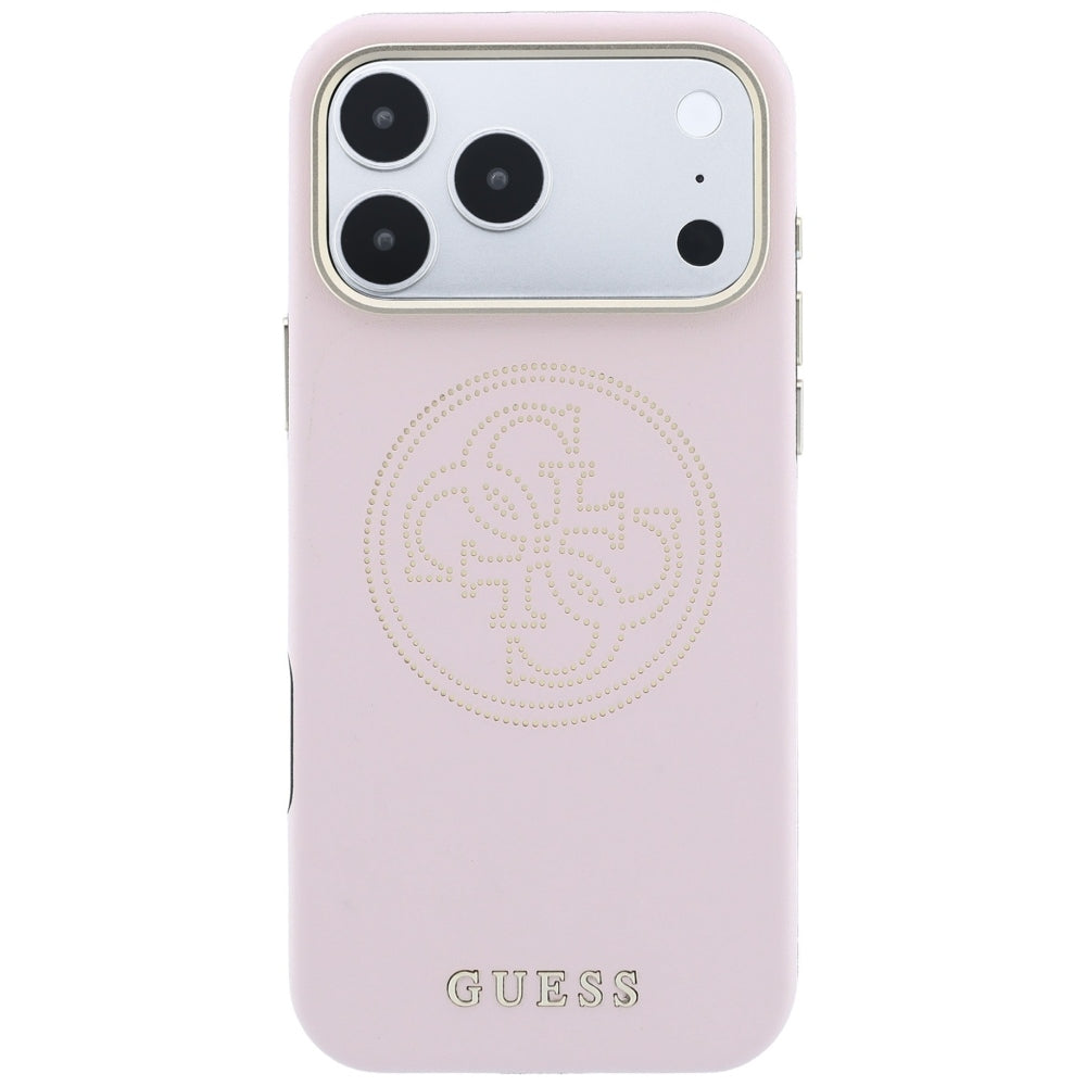Guess GUHMP18L6PS4SRGP Perforated 4G Gold Logo Magsafe for iPhone 18 Pro / 17 Pro Pink