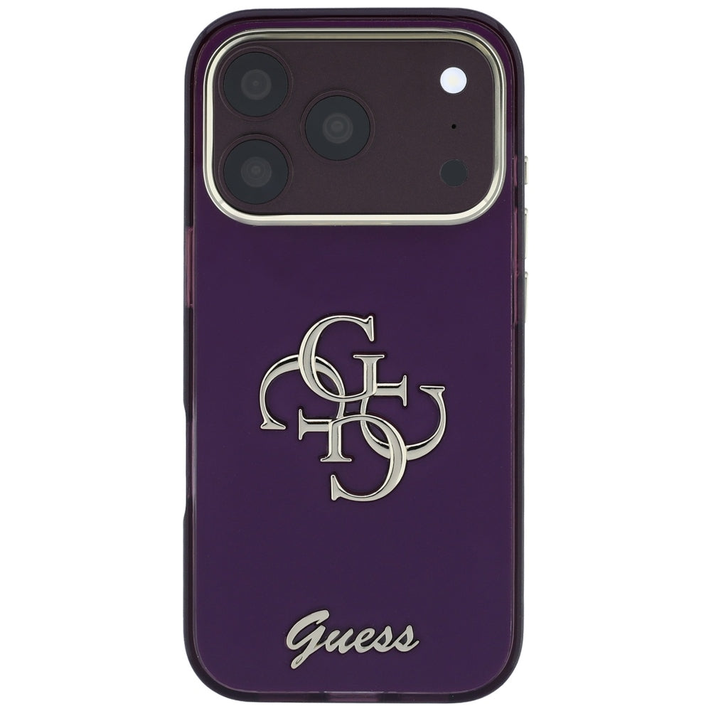 Guess GUHCP18X5HC4MLSU IML 4G Script Metal Case for iPhone 18 Pro Max / 17 Pro Max Burgundy