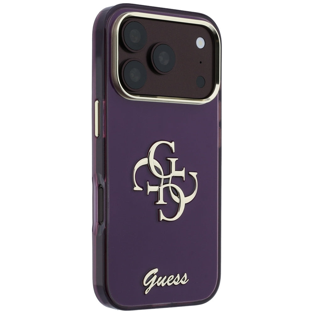Guess GUHCP18X5HC4MLSU IML 4G Script Metal Case for iPhone 18 Pro Max / 17 Pro Max Burgundy