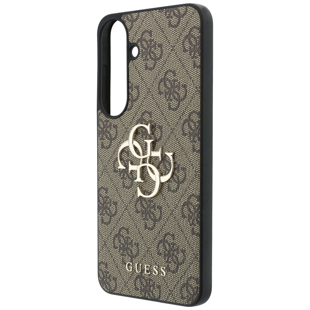 Guess GUHCS26FE4GMGBR Leather 4G Metal Logo Case for Samsung Galaxy S26 FE Brown