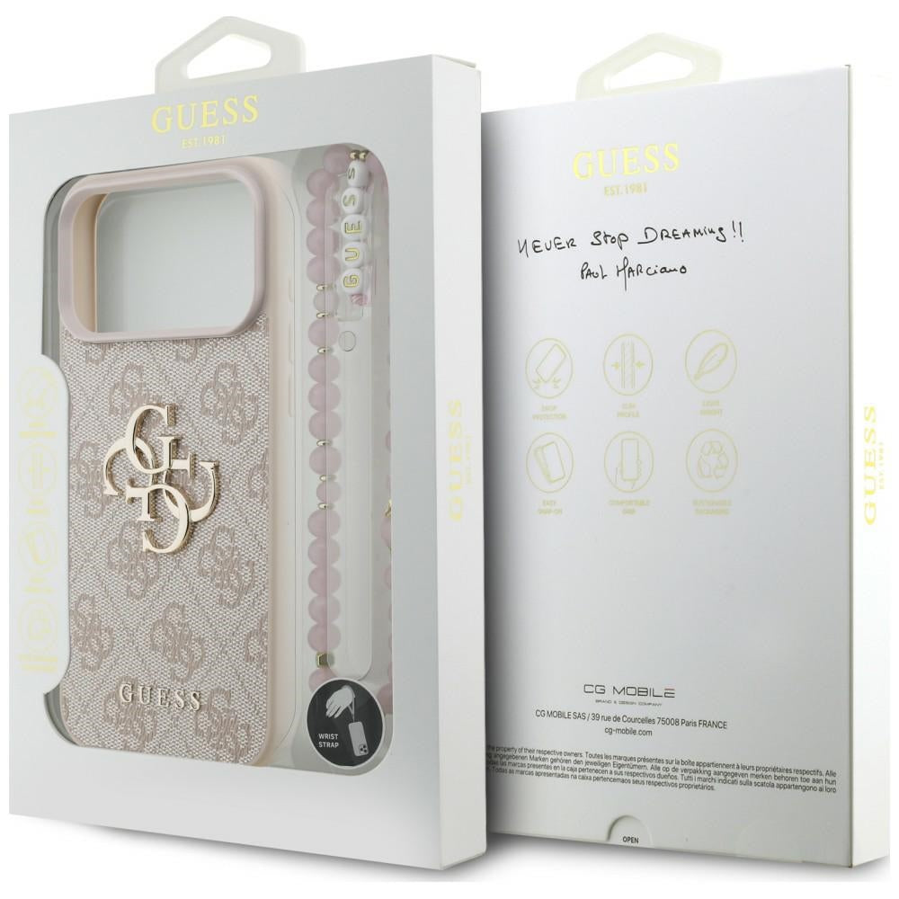 Guess GUHCP18XP4GMGSP 4G Strap 4G Classic Logo for iPhone 18 Pro Max / 17 Pro Max Pink