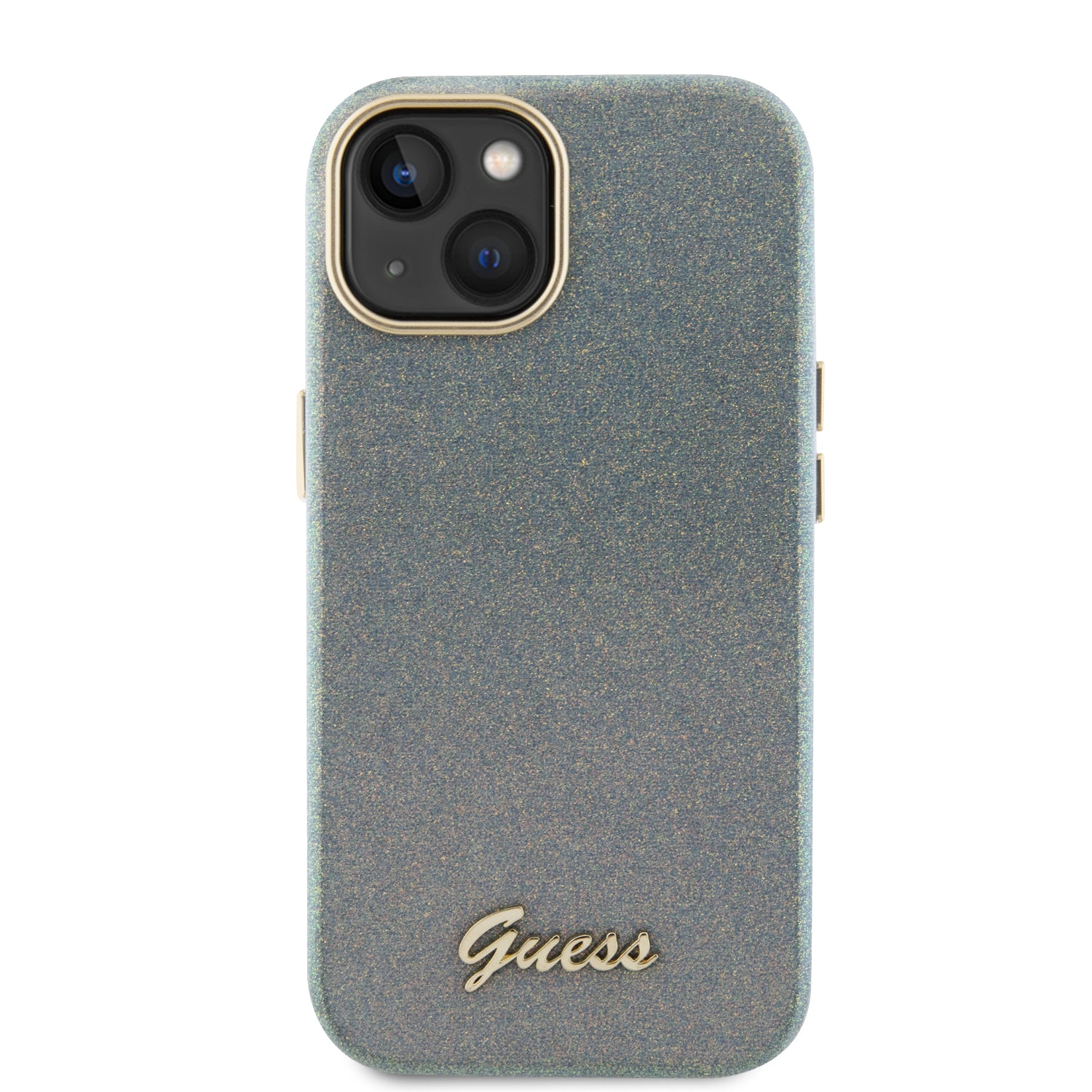 GUESS GUHCP15SPGMCSA HC FW PU GLITTER GLOSSY SCRIPT KAKI iPhone 15 / 14/ 13