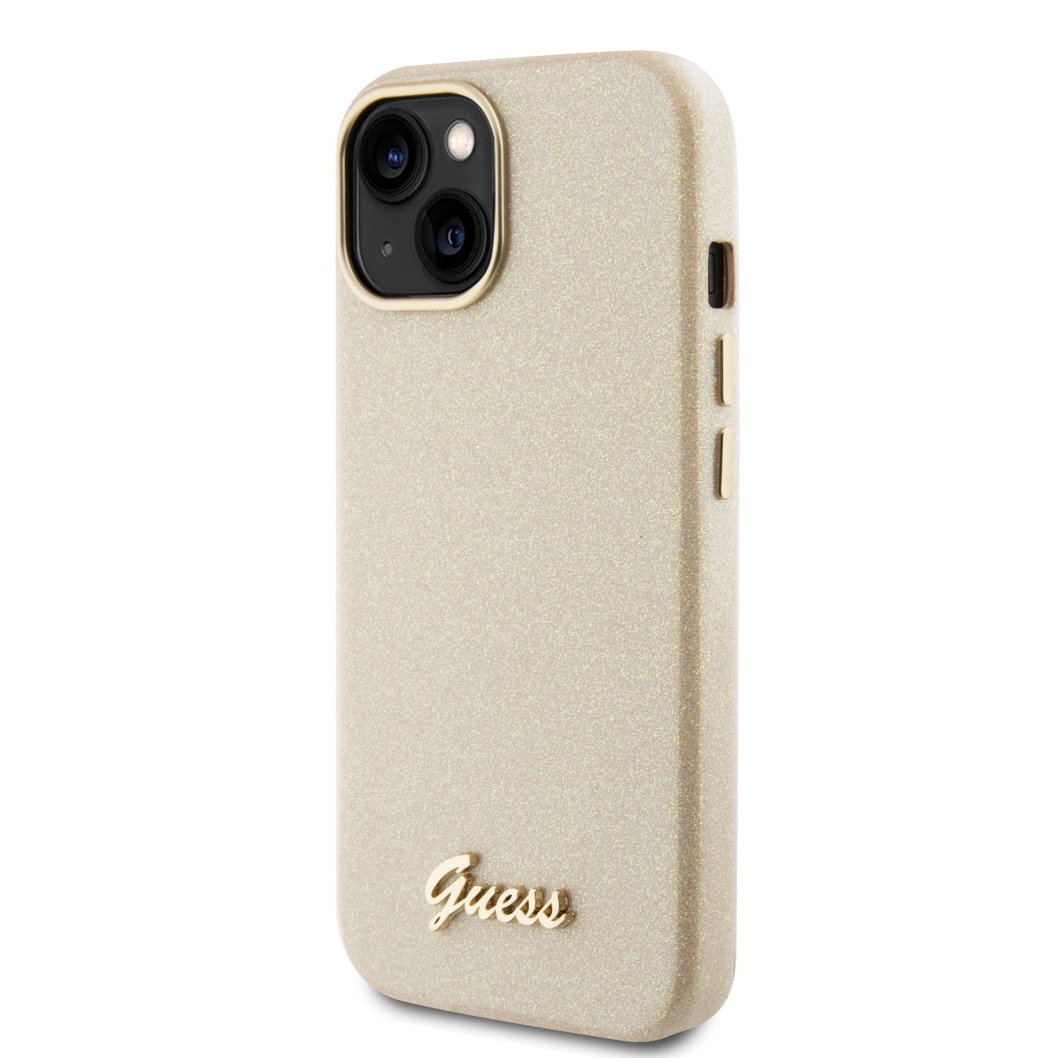 GUESS GUHCP15SPGMCSD HC FW PU GLITTER GLOSSY SCRIPT LIGHT GOLD iPhone 15 / 14 / 13