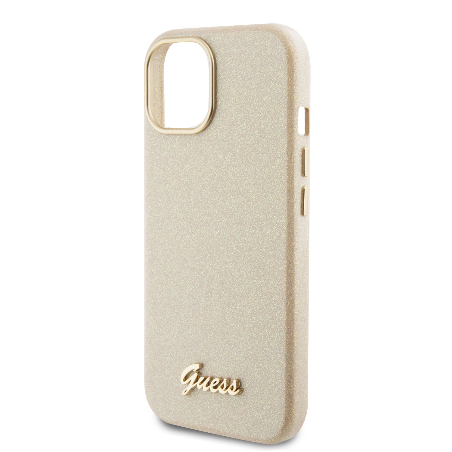 GUESS GUHCP15SPGMCSD HC FW PU GLITTER GLOSSY SCRIPT LIGHT GOLD iPhone 15 / 14 / 13