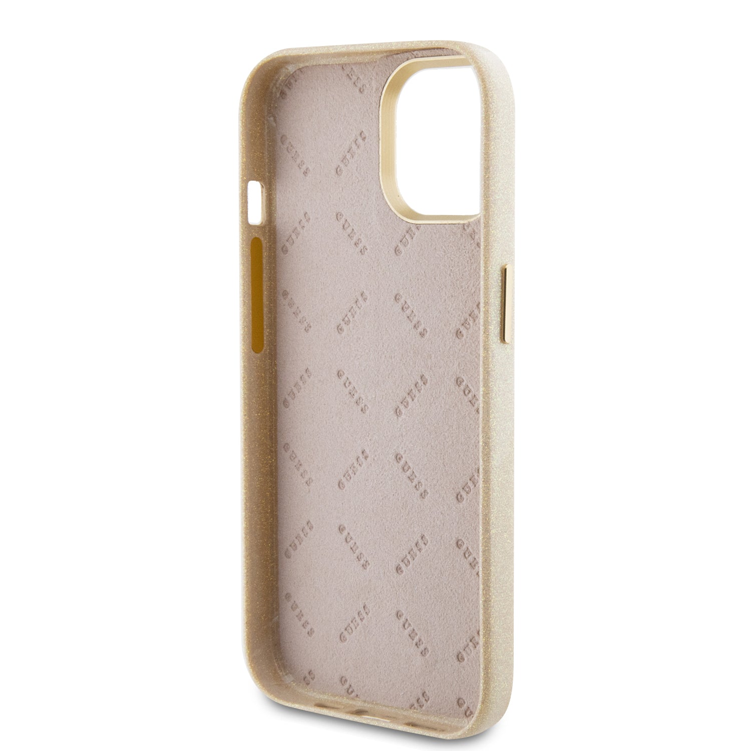 GUESS GUHCP15SPGMCSD HC FW PU GLITTER GLOSSY SCRIPT LIGHT GOLD iPhone 15 / 14 / 13