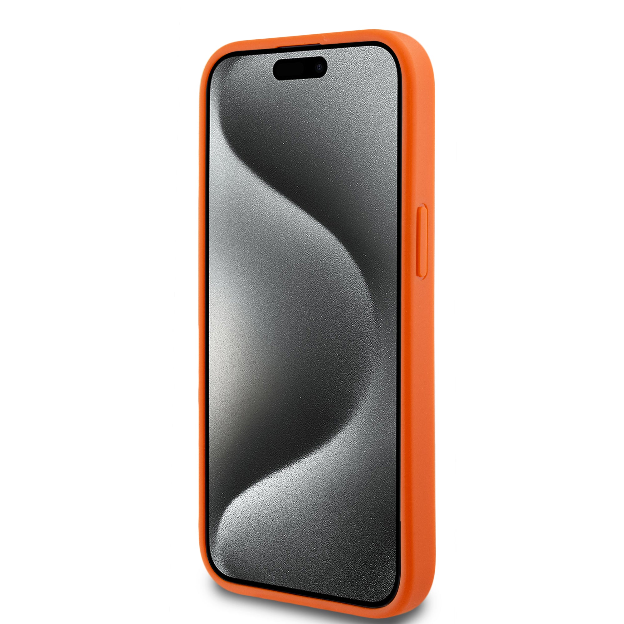 Guess Perforated PU Leather Hardcase 4G with Glitter metal Logo Orange iPhone 15 / 14 / 13