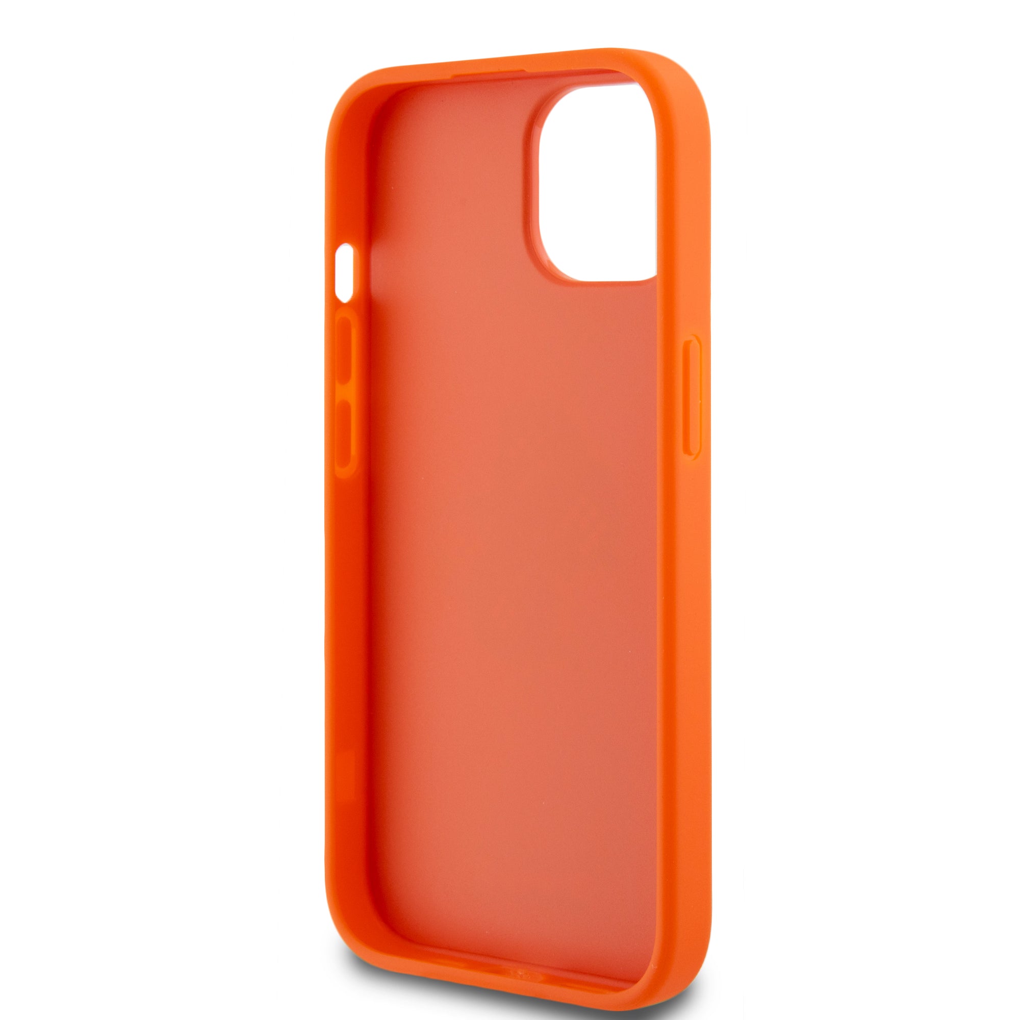 Guess Perforated PU Leather Hardcase 4G with Glitter metal Logo Orange iPhone 15 / 14 / 13