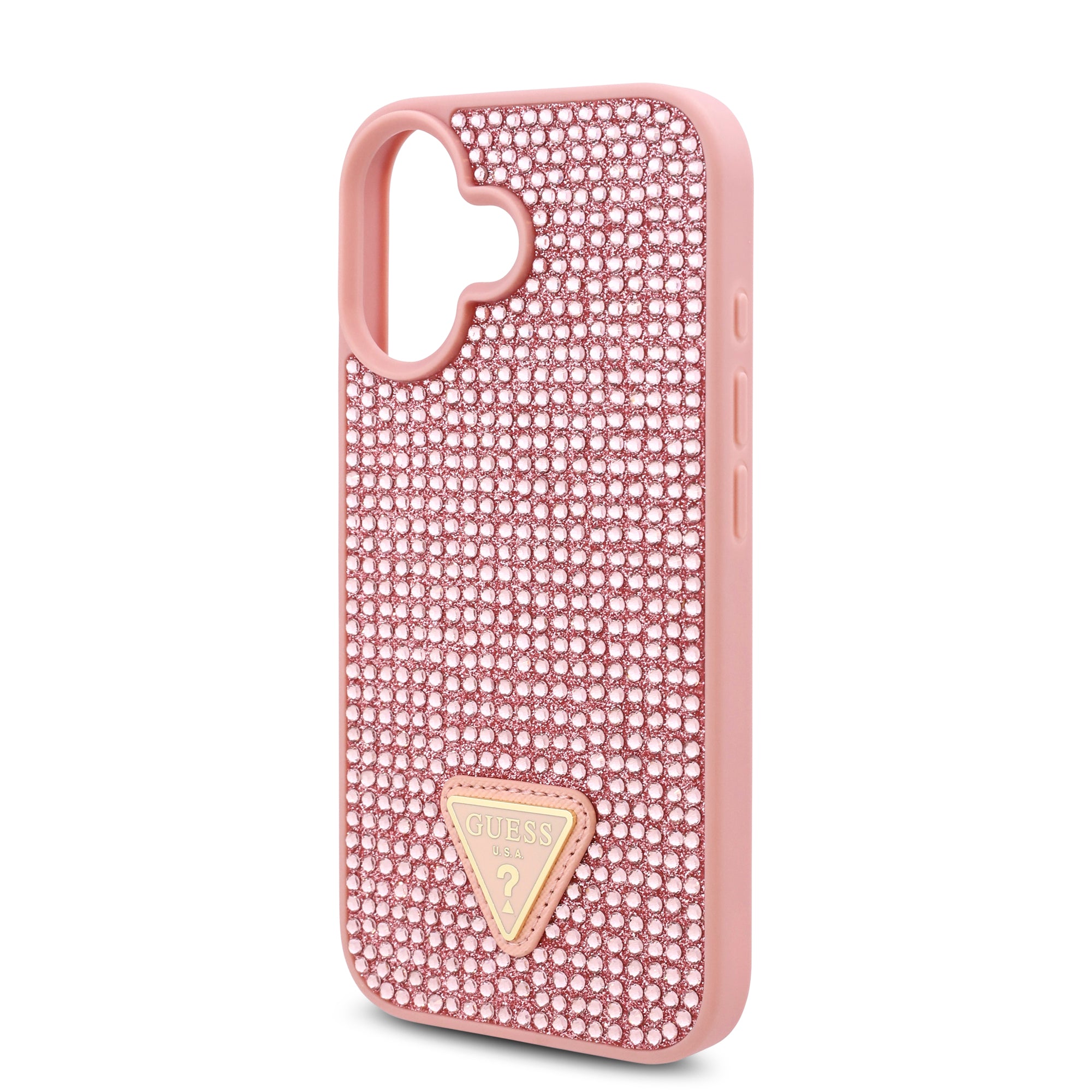 Guess GUHCP16MHDGTPP Hardcase Rhinestone Triangle Logo Pink for iPhone 16 Plus