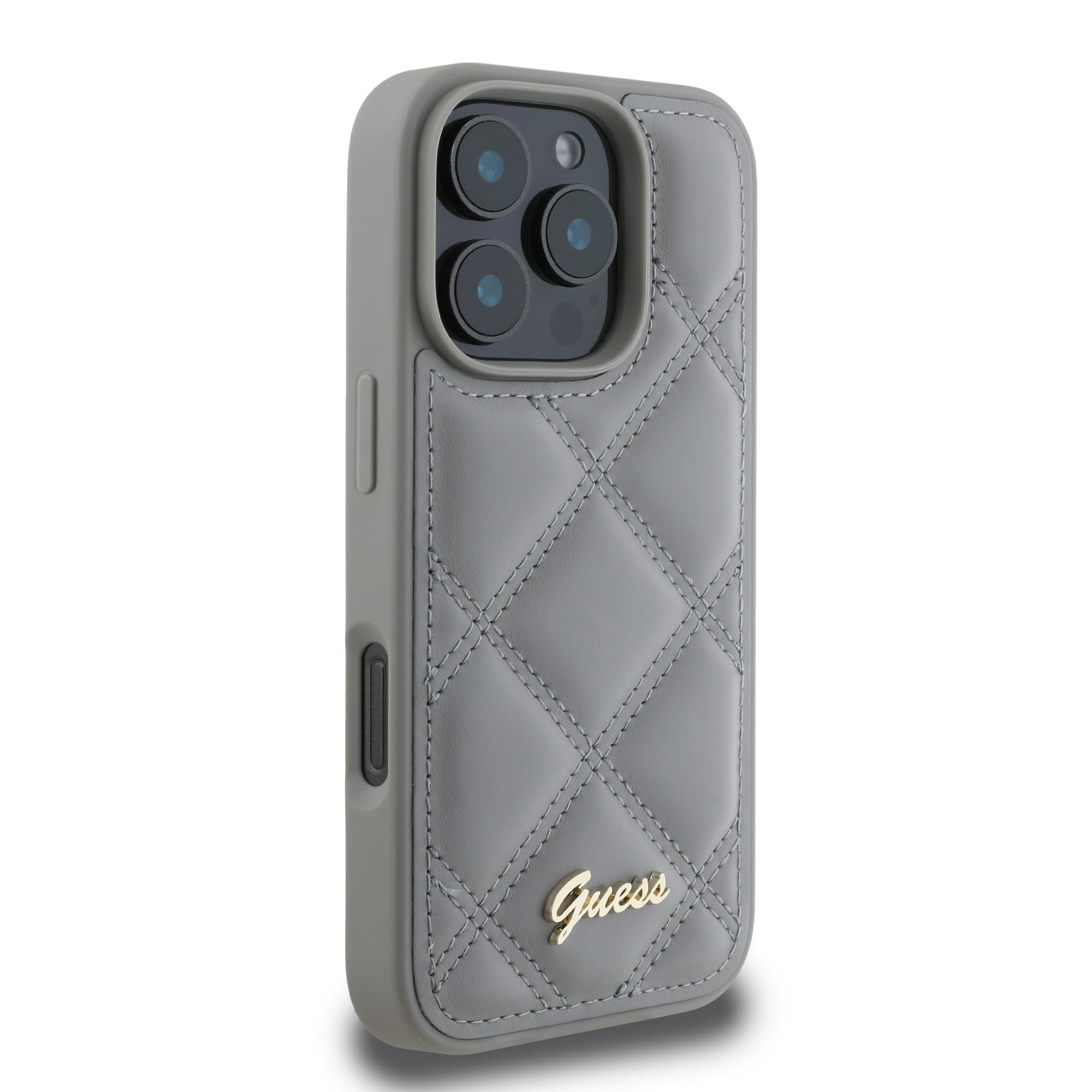 Guess GUHCP16XPSQSQSG Hardcase PU Quilted Metal Logo Grey for iPhone 16 Pro Max