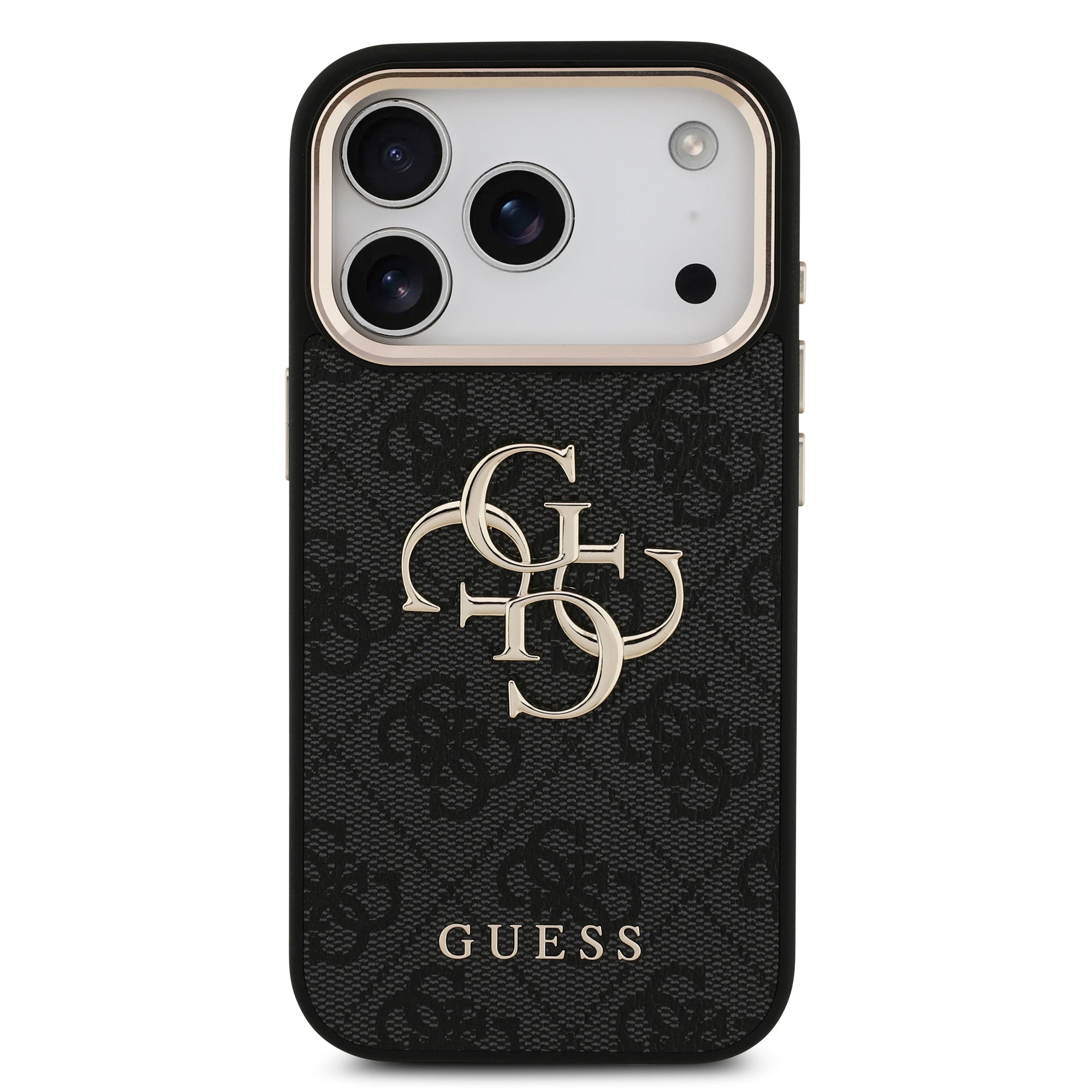 GUESS GUHCP17L4GMGCGR HardCase 4G PU W/ Big 4G Classic Logo GD Black iPhone 17 Pro