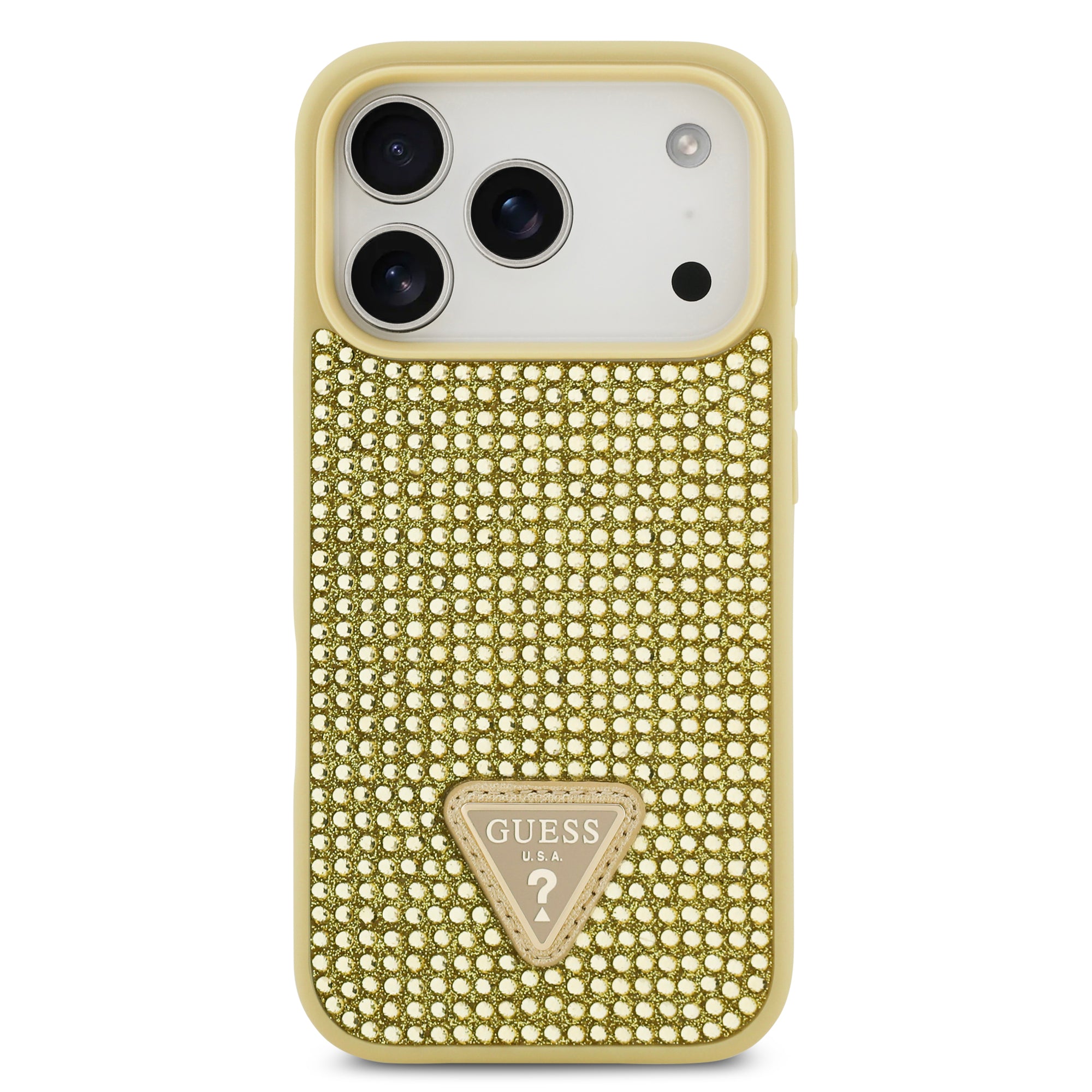 GUESS GUHCP17LHDGTPD HardCase Rhinestone Triangle Logo Gold iPhone 17 Pro