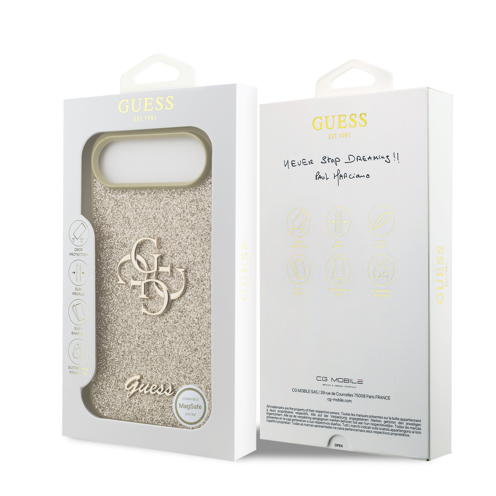 GUESS GUHCP17MHG4SGD HardCase Fixed Glitter Big 4G  Gold iPhone 17 Air