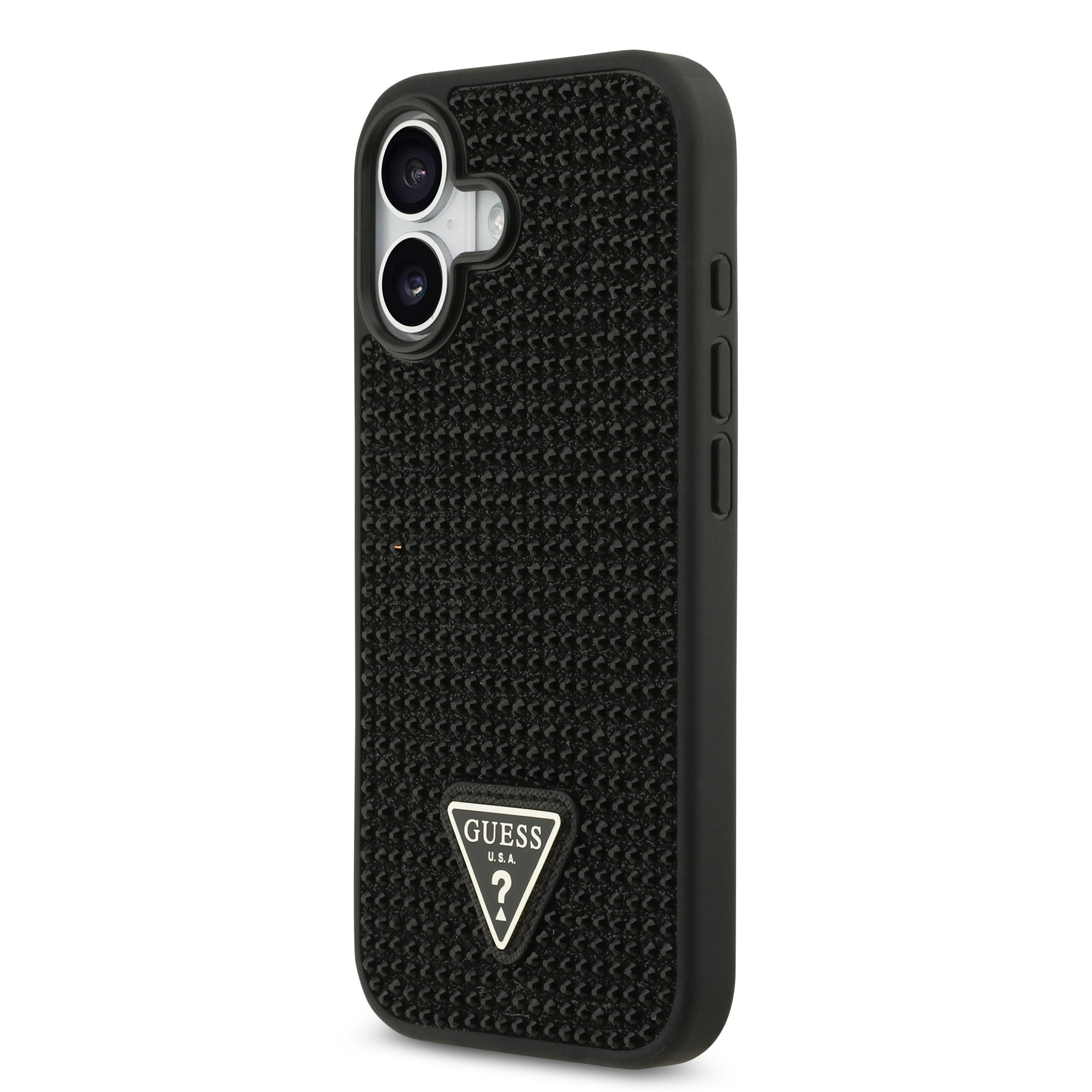 GUESS GUHCP17SHDGTPK HardCase Rhinestone Triangle Logo Black iPhone 17
