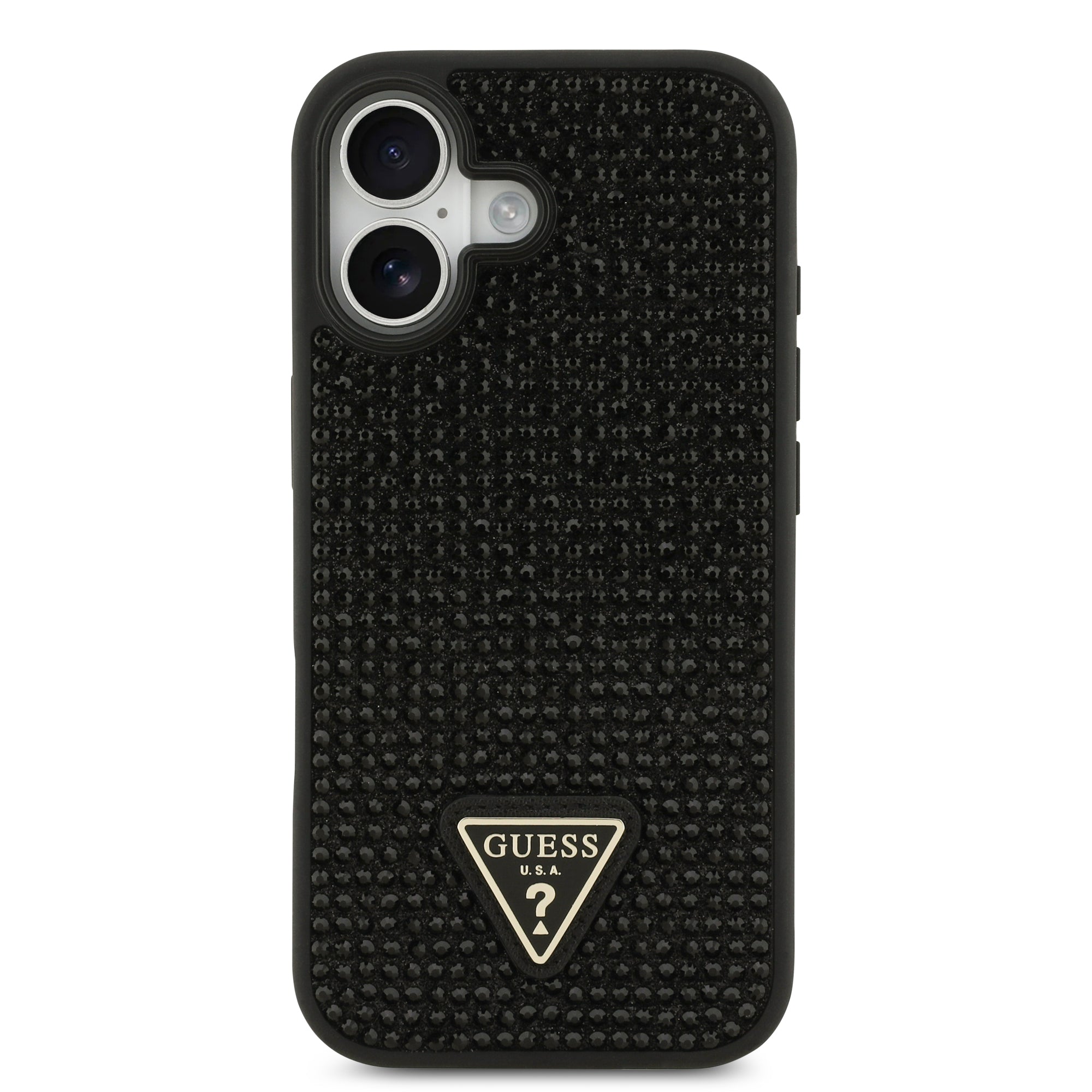 GUESS GUHCP17SHDGTPK HardCase Rhinestone Triangle Logo Black iPhone 17