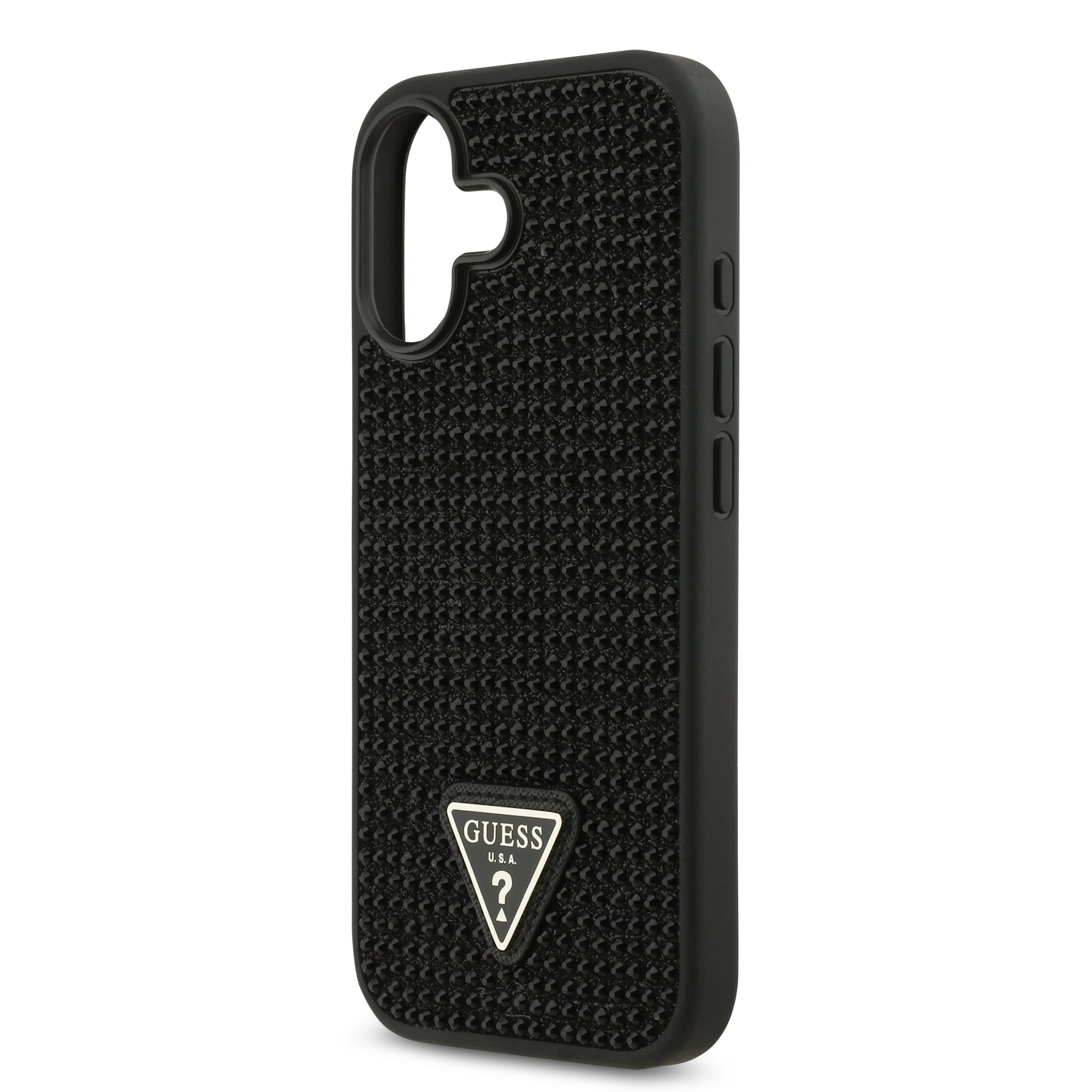 GUESS GUHCP17SHDGTPK HardCase Rhinestone Triangle Logo Black iPhone 17
