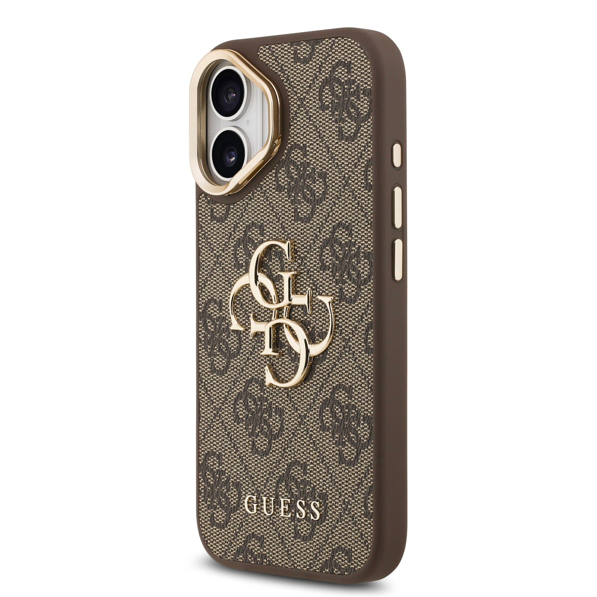 GUESS HardCase 4G PU W/ Big 4G Classic Logo & Stand Camera Brown iPhone 17
