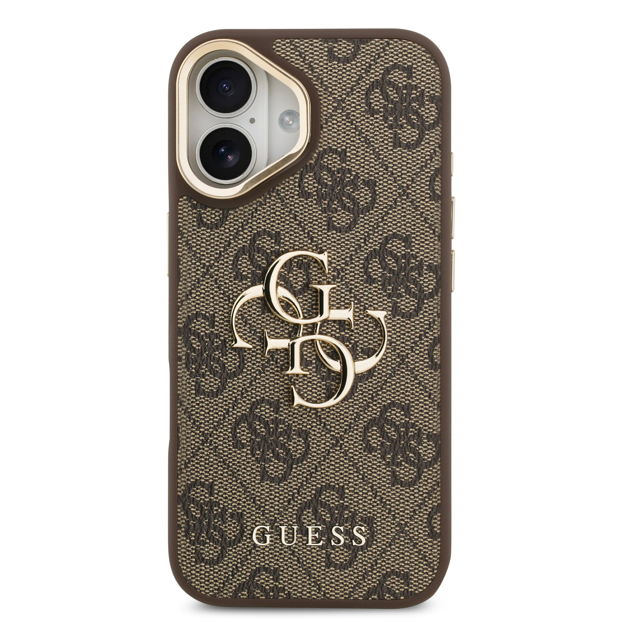 GUESS HardCase 4G PU W/ Big 4G Classic Logo & Stand Camera Brown iPhone 17