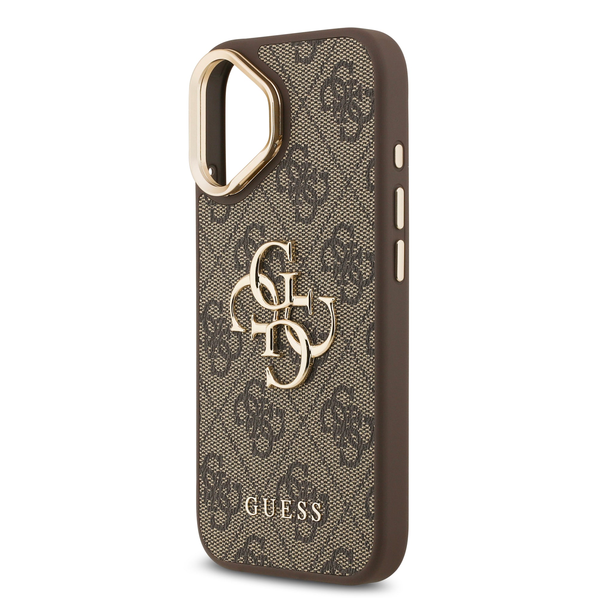 GUESS HardCase 4G PU W/ Big 4G Classic Logo & Stand Camera Brown iPhone 17