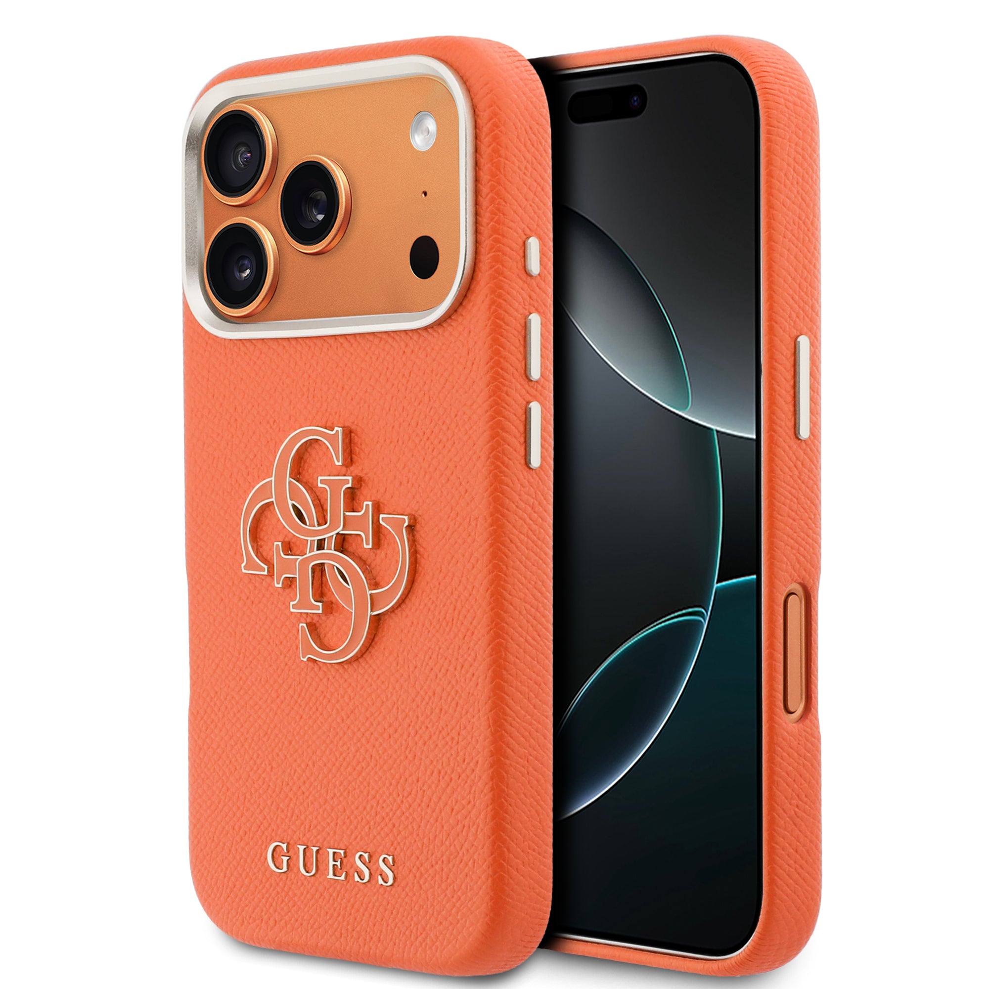 Guess GUHCP17X5PS4RGGO HardCase PU FW Resin Logo Orange for iPhone 17 Pro Max