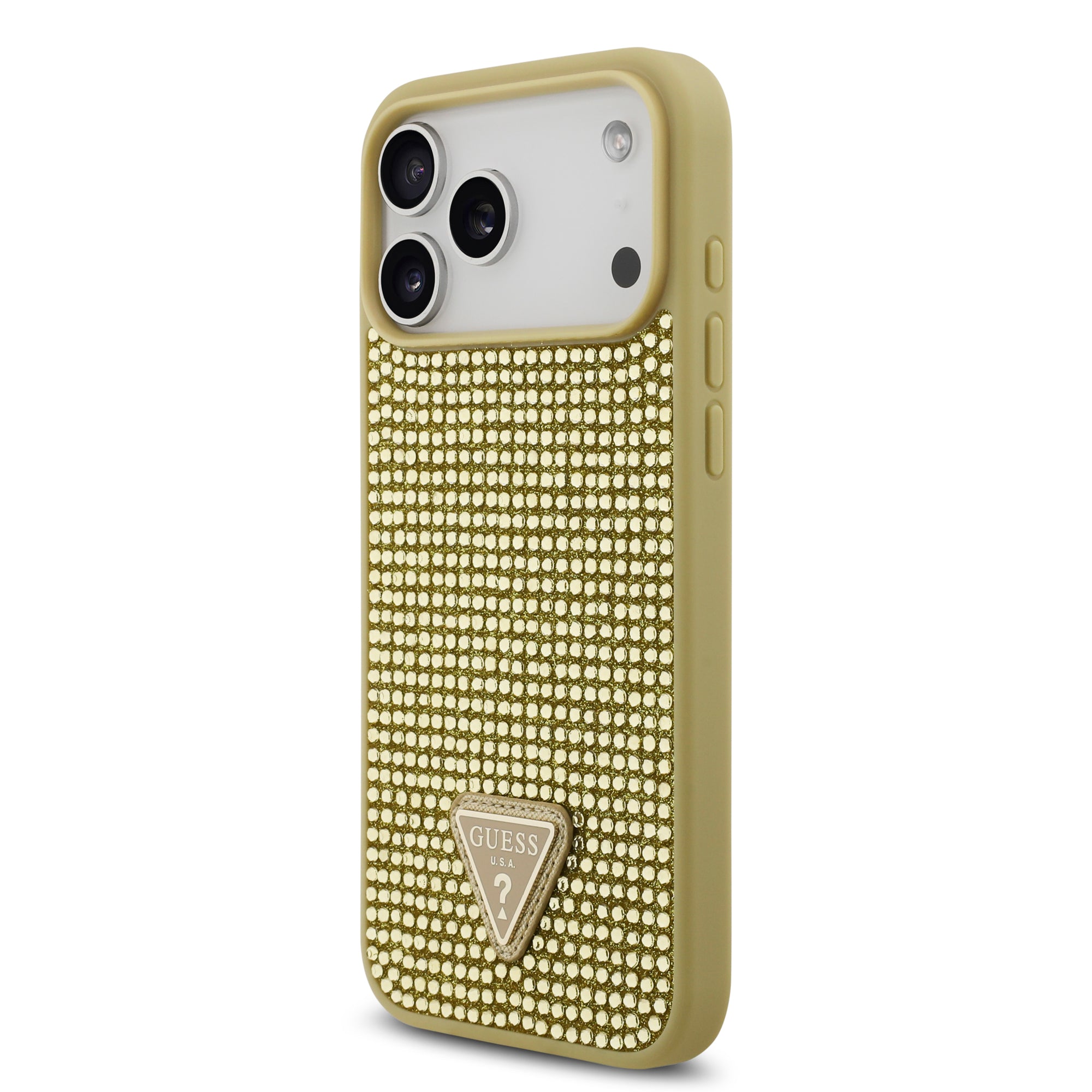 GUESS GUHCP17XHDGTPD HardCase Rhinestone Triangle Logo Gold iPhone 17 Pro Max