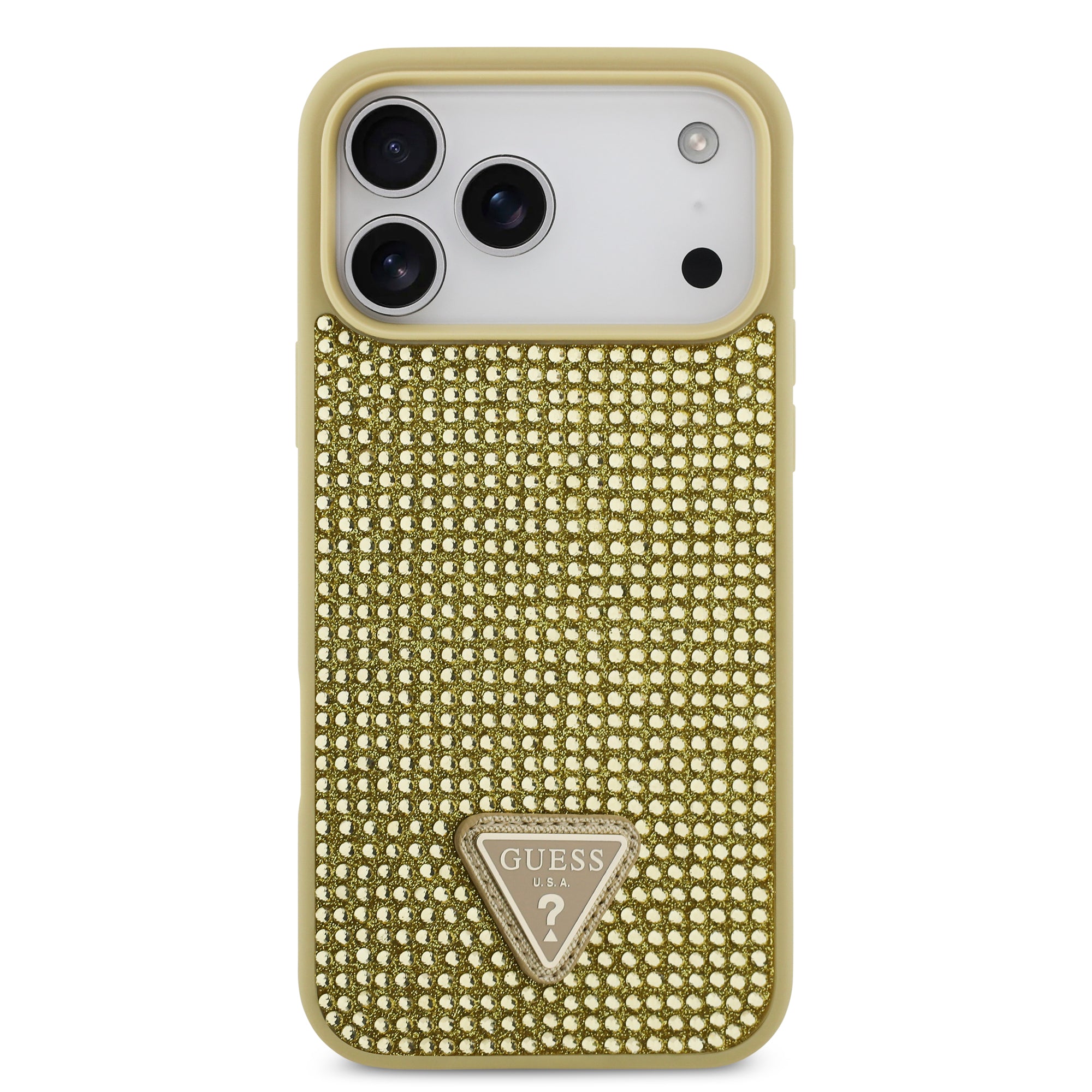 GUESS GUHCP17XHDGTPD HardCase Rhinestone Triangle Logo Gold iPhone 17 Pro Max