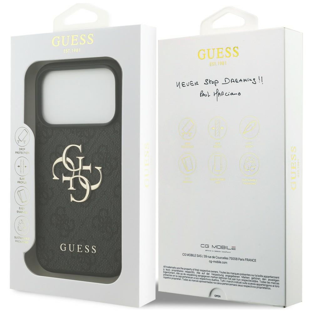 GUESS GUHCP18X4GMGGR HardCase 4G PU Big Logo iPhone 18 Pro Max / iPhone 17 Pro Max Black