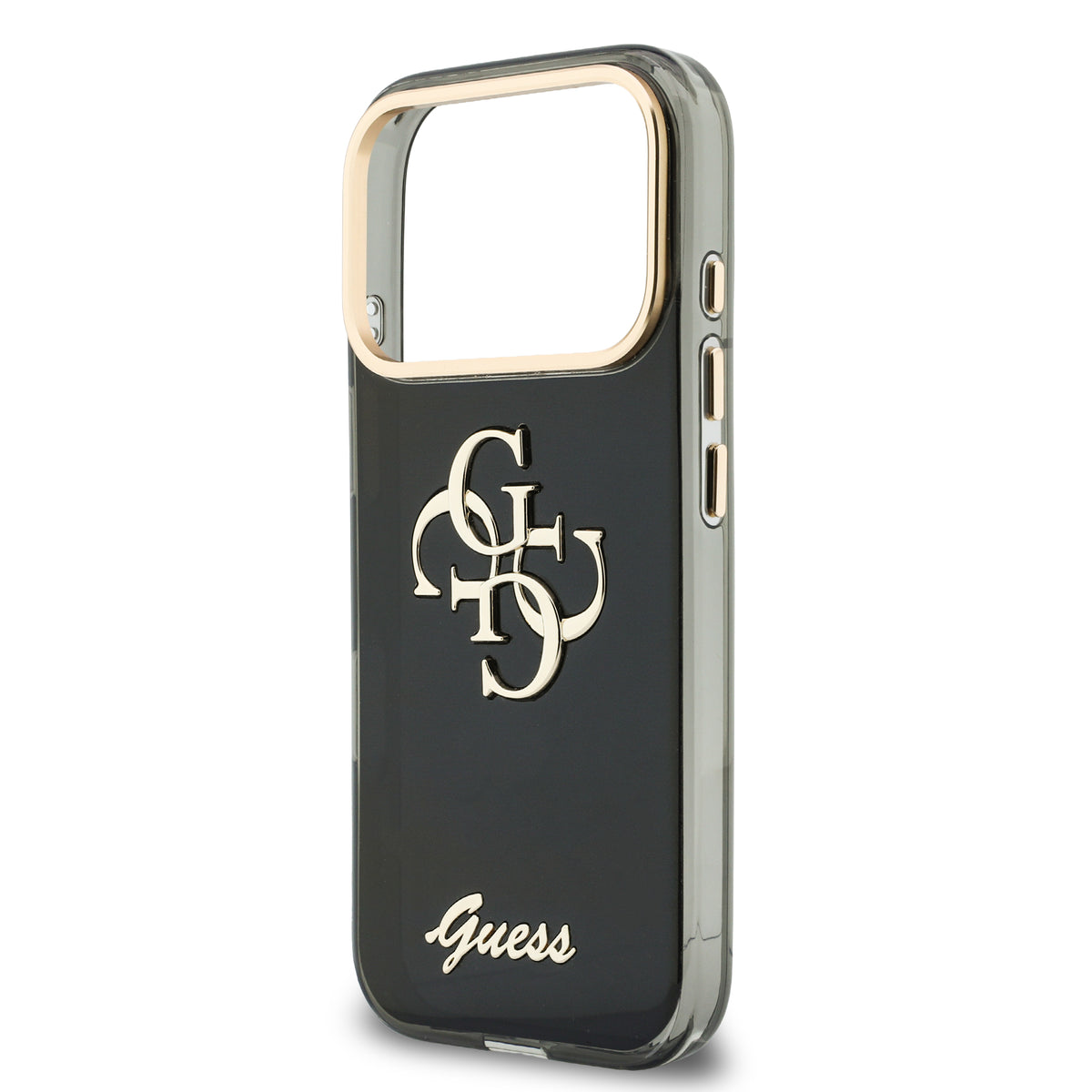 Guess GUHCP18L5HC4MLSK IML 4G Script Metal Case For iPhone 18 Pro / 17 Pro Black
