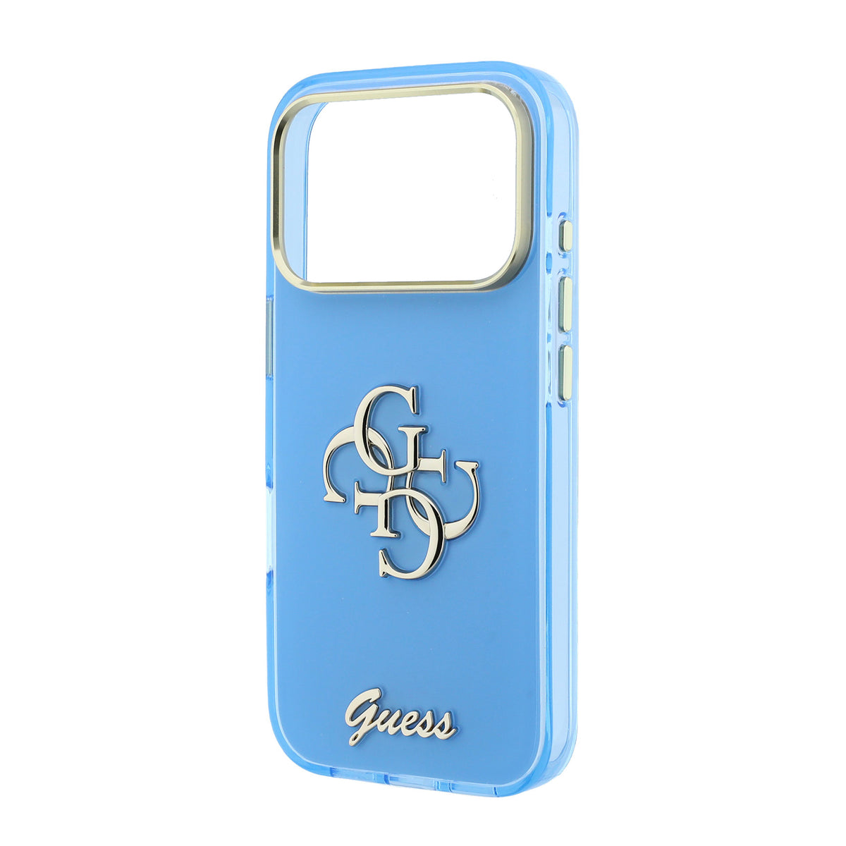 Guess GUHCP18L5HC4MLSL IML 4G Script Metal For iPhone 18 Pro / 17 Pro Light Blue