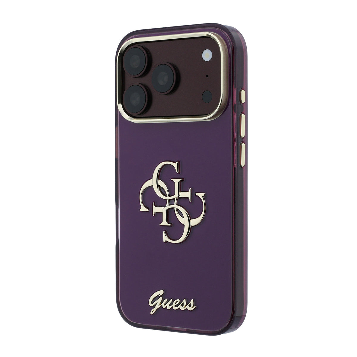 Guess GUHCP18L5HC4MLSU IML 4G Script Metal For iPhone 18 Pro / 17 Pro burgundy