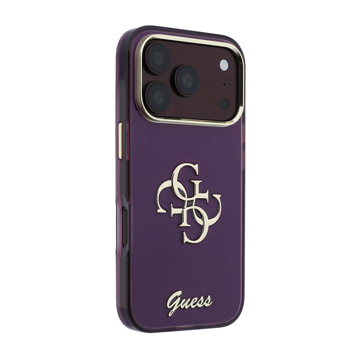 Guess GUHCP18L5HC4MLSU IML 4G Script Metal For iPhone 18 Pro / 17 Pro burgundy