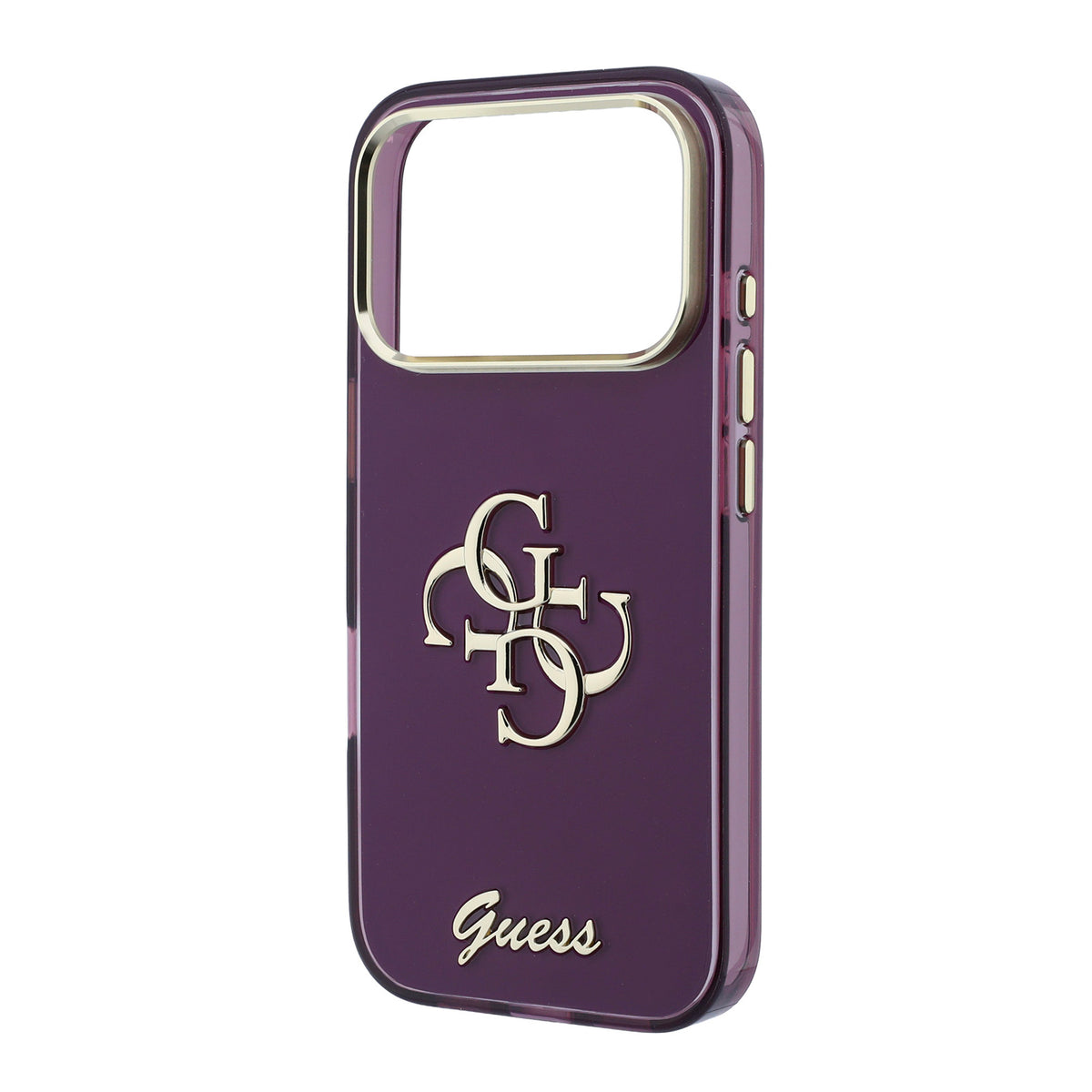 Guess GUHCP18L5HC4MLSU IML 4G Script Metal For iPhone 18 Pro / 17 Pro burgundy
