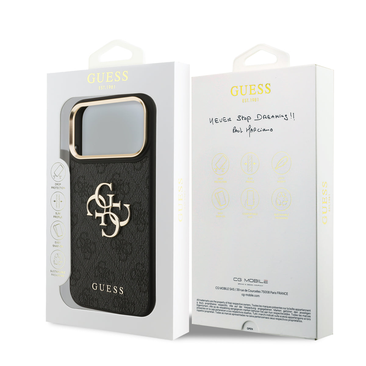 Guess GUHCP18X4GMGCGR 4G Big 4G Classic Logo for iPhone 18 Pro Max / iPhone 17 Pro Max black gold